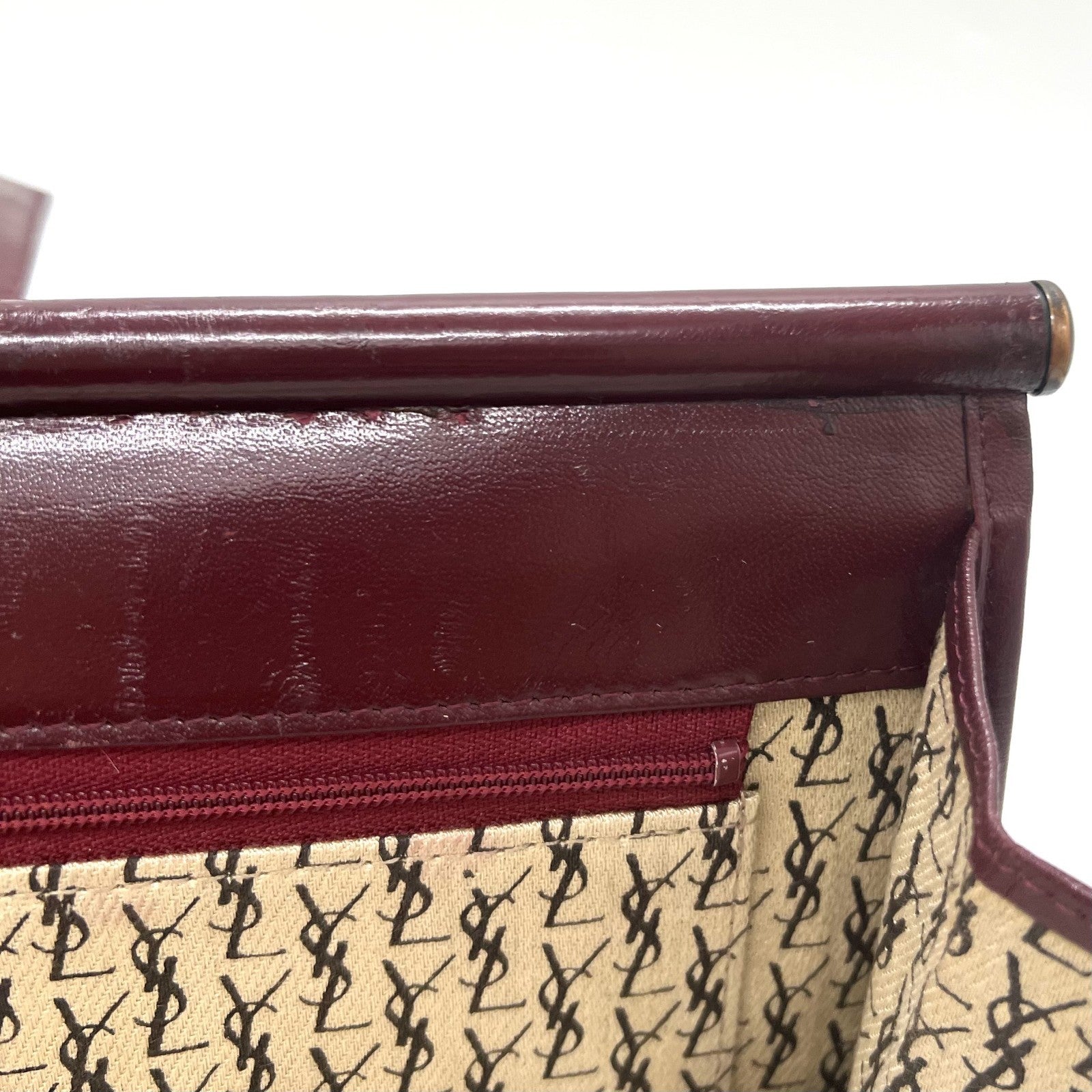 Saint Laurent Yves Clutch Bag - Red Bordeaux, Leather