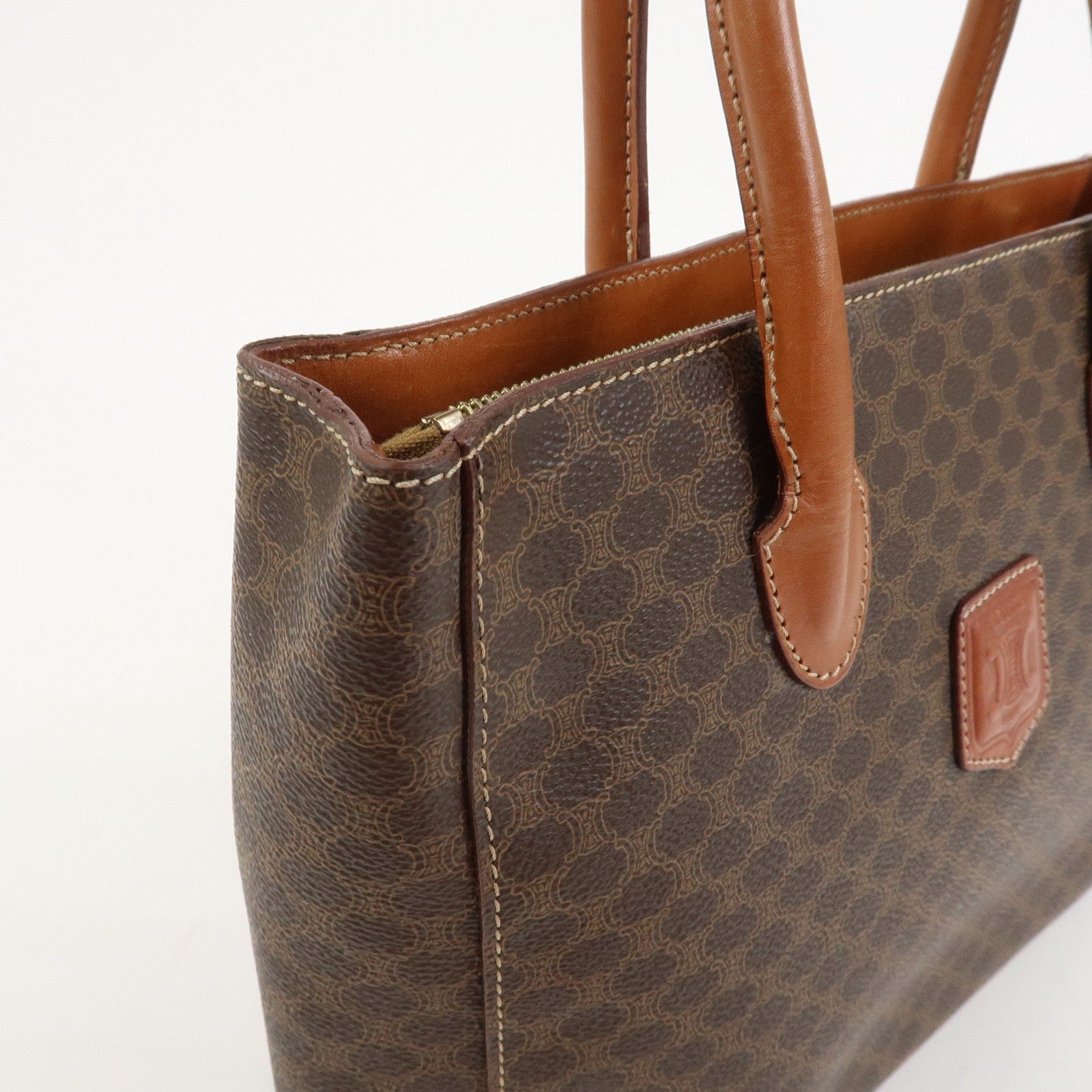 Celine Macadam Hand Bag - Brown, PVC Leather