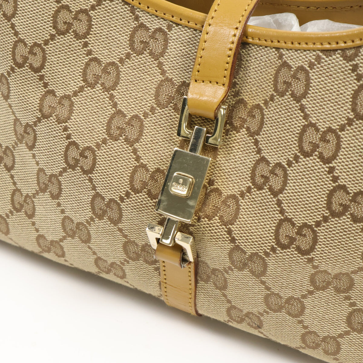 Gucci GG GHW Jackie Shoulder Bag - Beige, GG Canvas