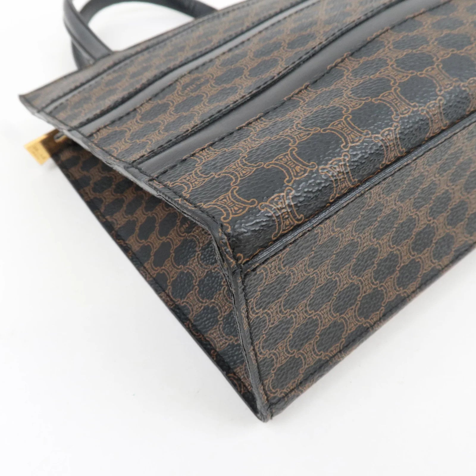 Celine Macadam Tote Bag - Black Brown, PVC Leather