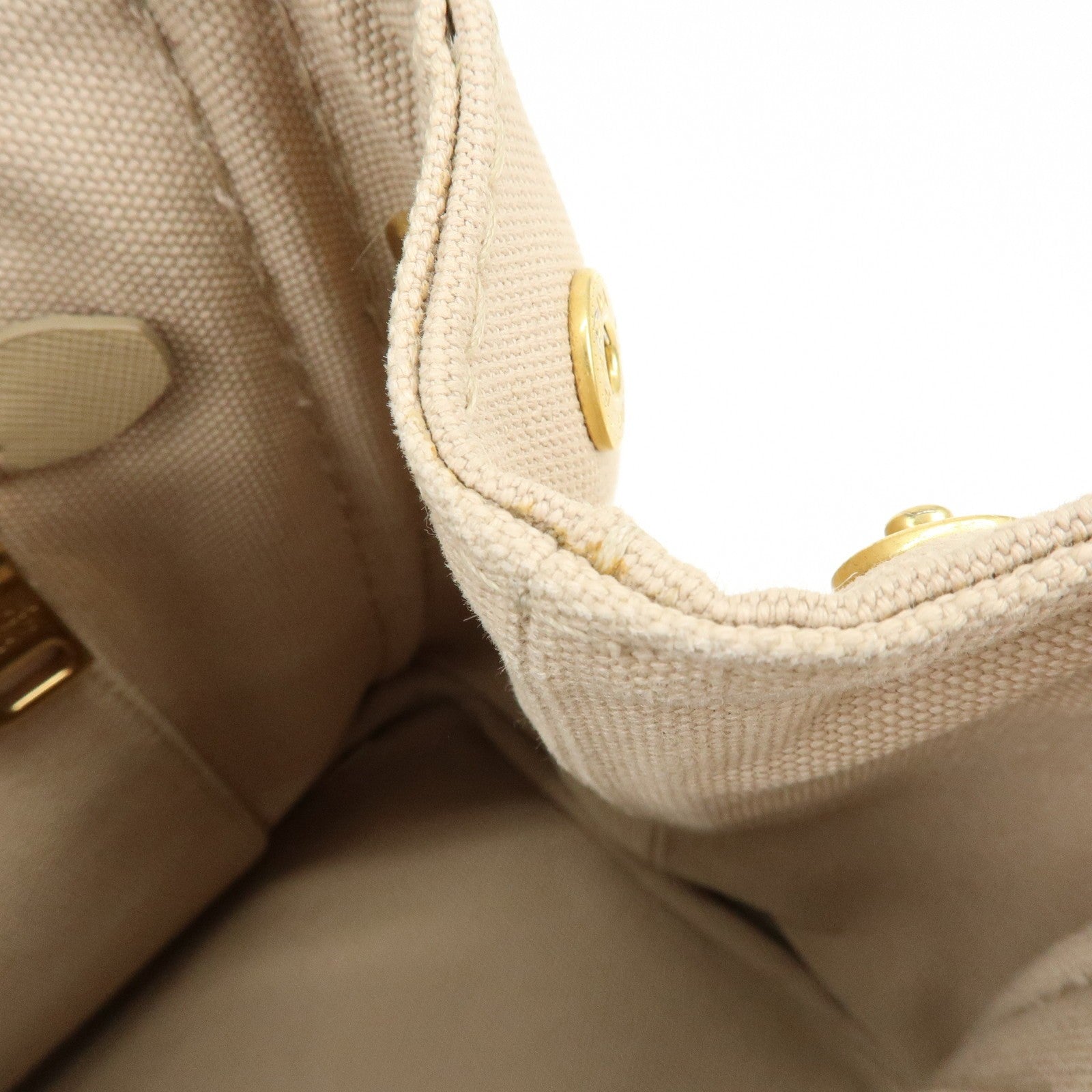 Prada Canapa Hand Bag - Beige, Canvas