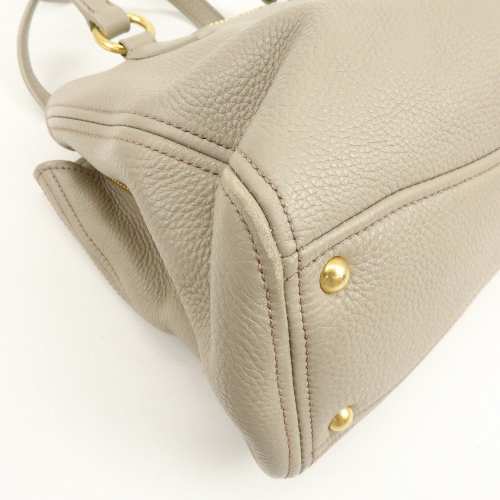 Miu Miu RN0757 Hand Bag - Beige, Leather