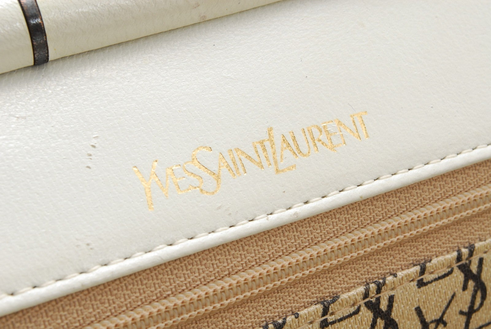 Saint Laurent Yves Saint Laurent Chevron Quilted Clutch Bag - White, Leather