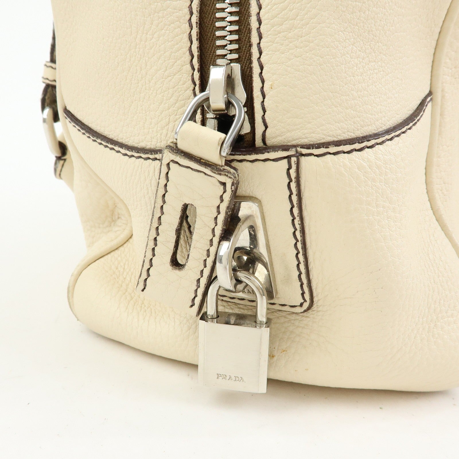 Prada Boston Bag - Ivory, Vitello Daino Leather