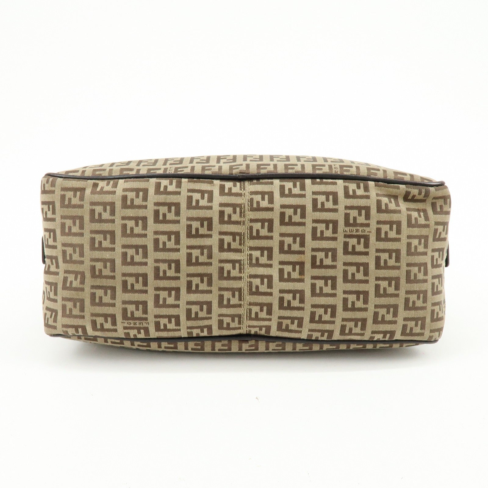 Fendi Zucchino Boston Shoulder Bag - Beige, Canvas Leather