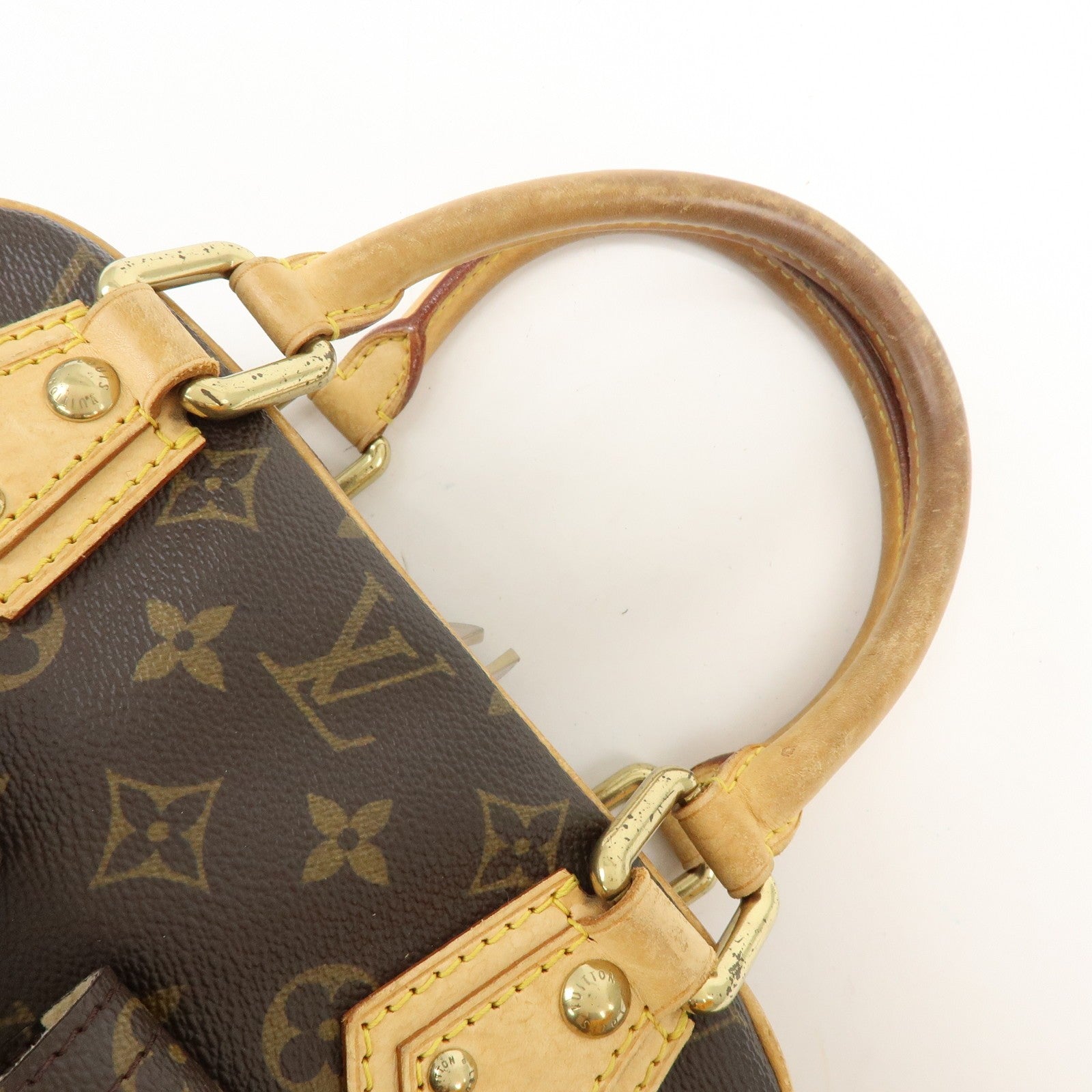 Louis Vuitton Monogram Manhattan PM Hand Bag Brown