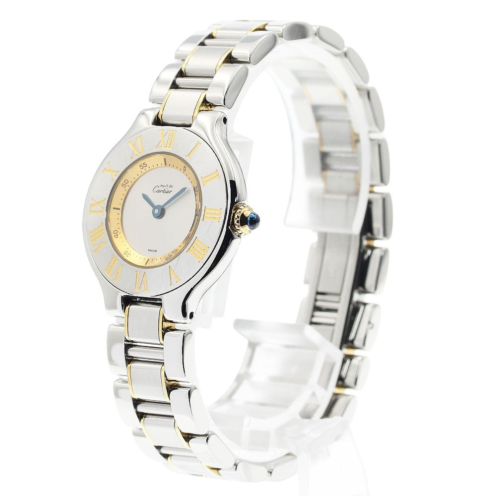 Cartier Must21 SM W10073R6 Watch - Silver / Gold, Stainless Steel / Gold Plated