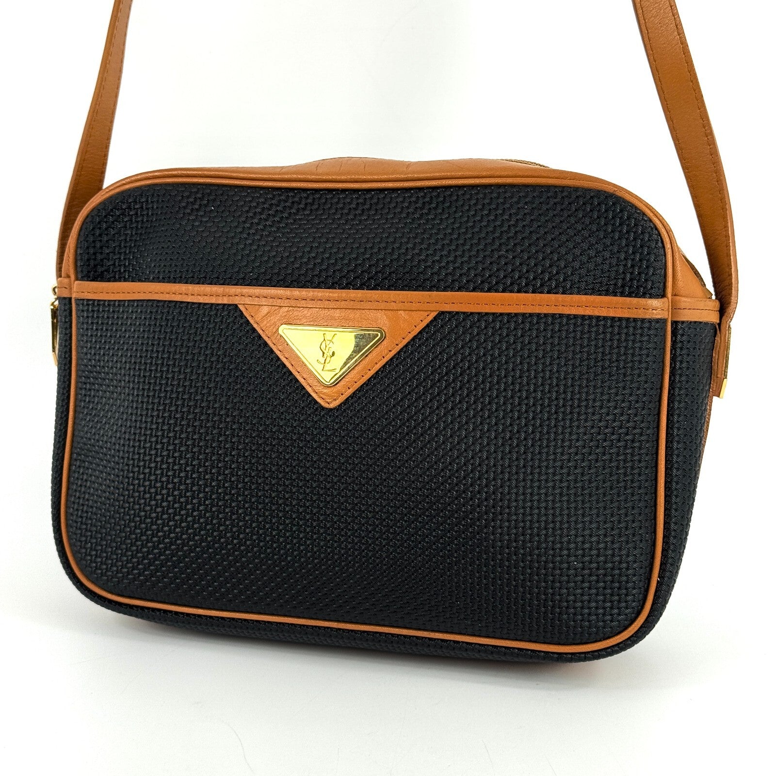 Saint Laurent Yves Shoulder Bag - Black, PVC Leather