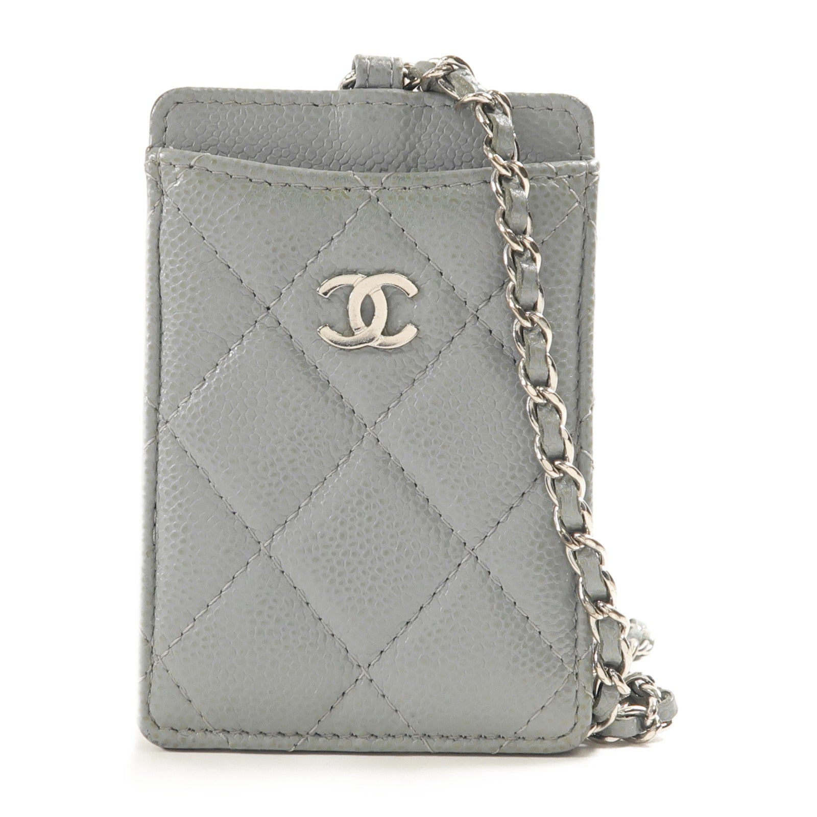 Chanel CC SHW Card Case - Green, Calfskin Leather
