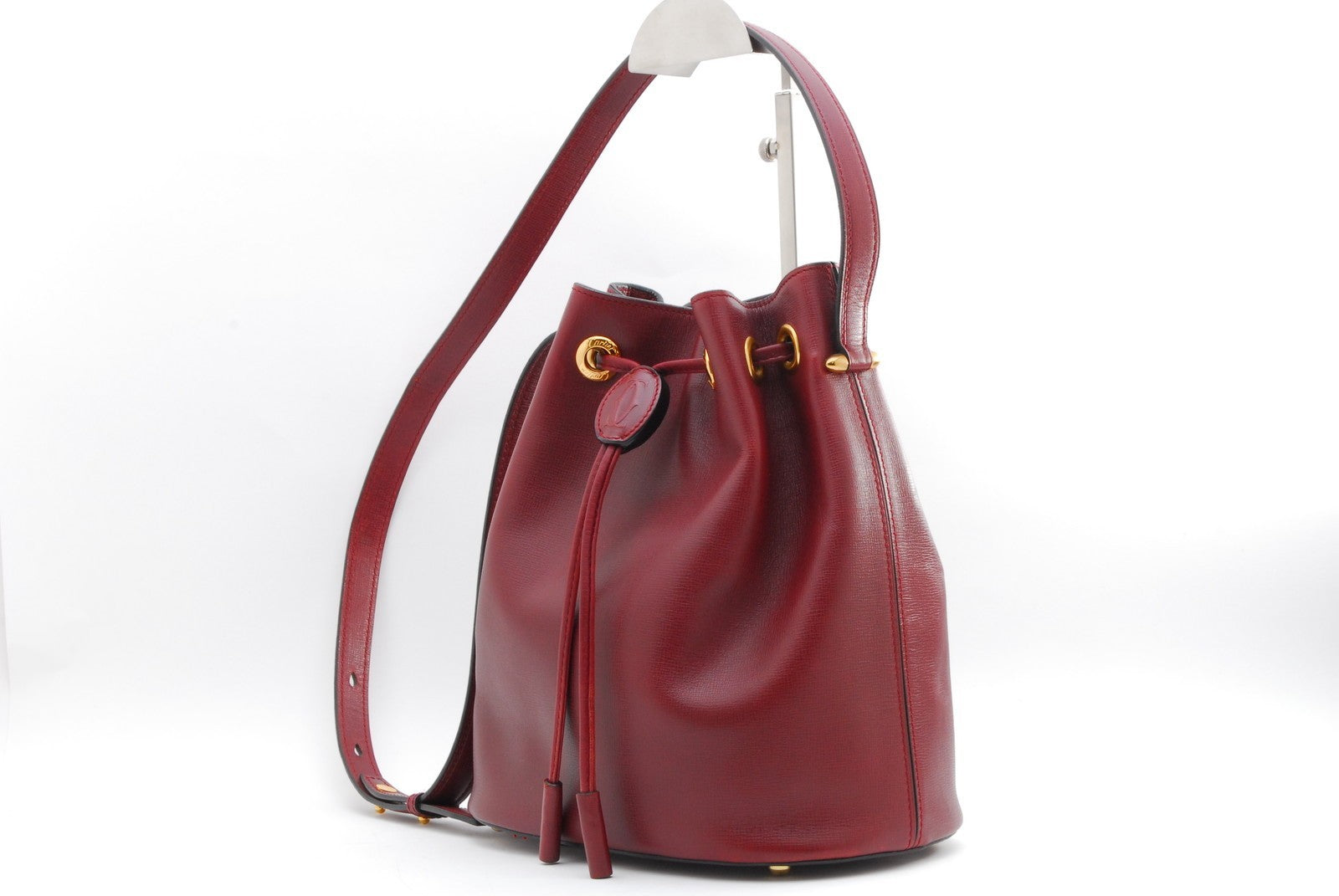 Cartier Must de Cartier Drawstring Shoulder Bag - Red, Leather