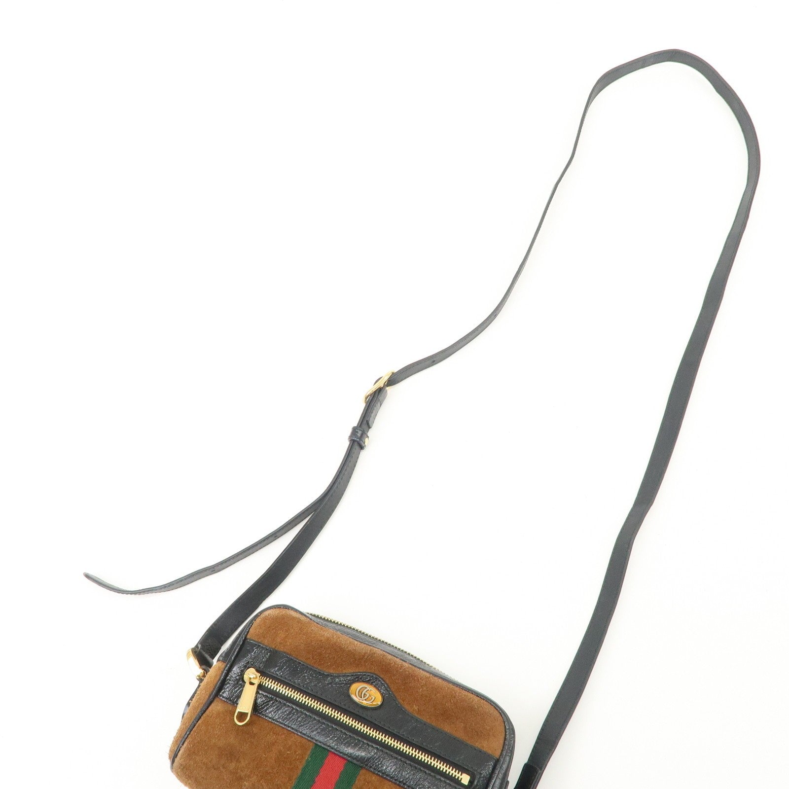 Gucci Ophidia Sherry Shoulder Bag - Brown, Suede Patent Leather
