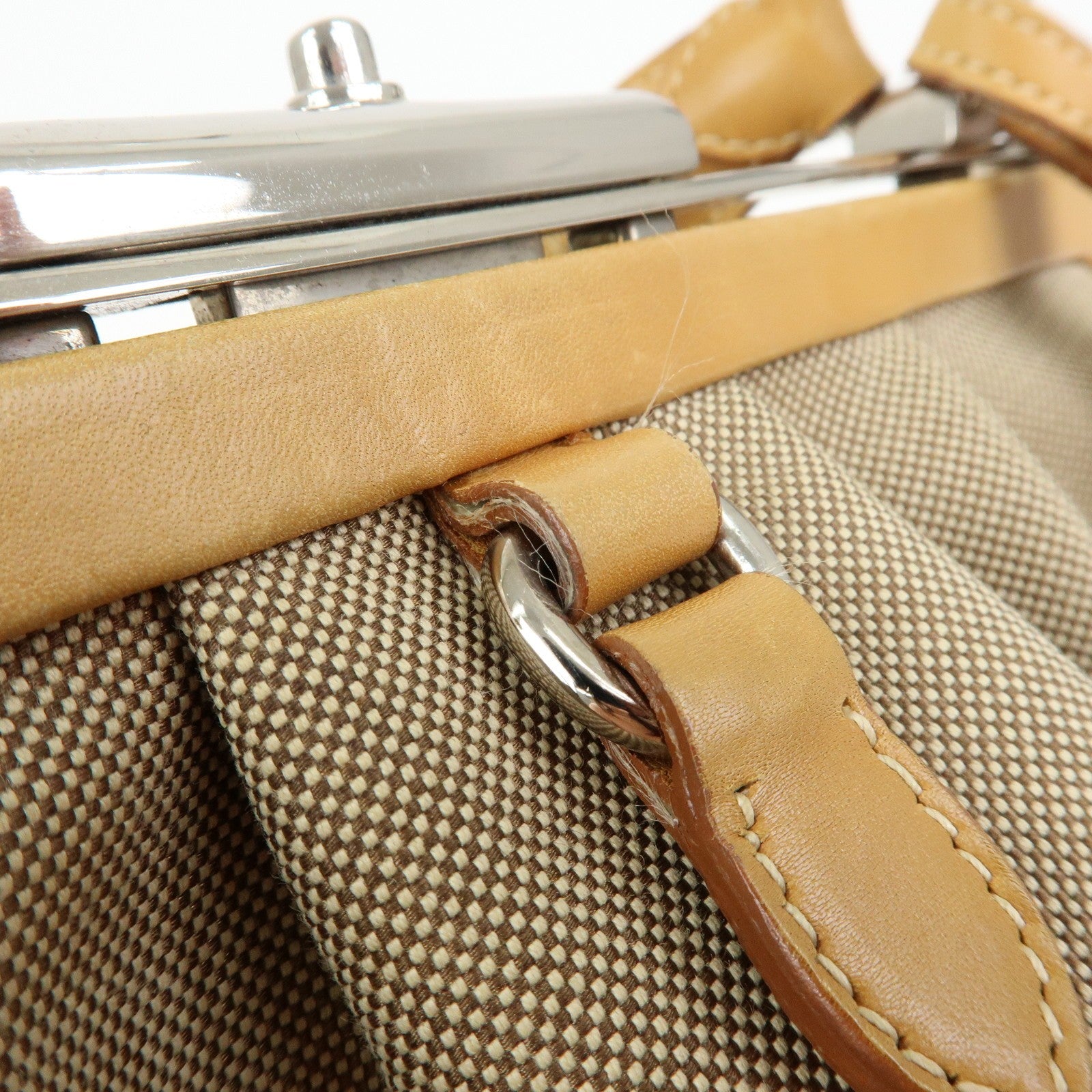 Prada BR3481 Shoulder Bag - Light Brown, Jacquard Leather