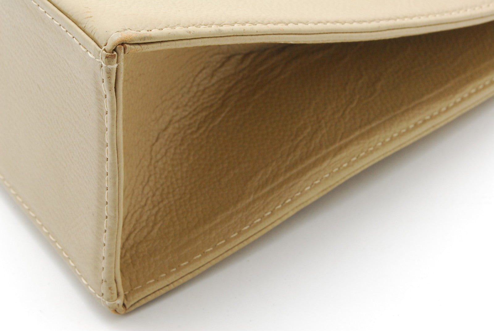 Saint Laurent Vintage Top Hand Bag - Beige, Leather