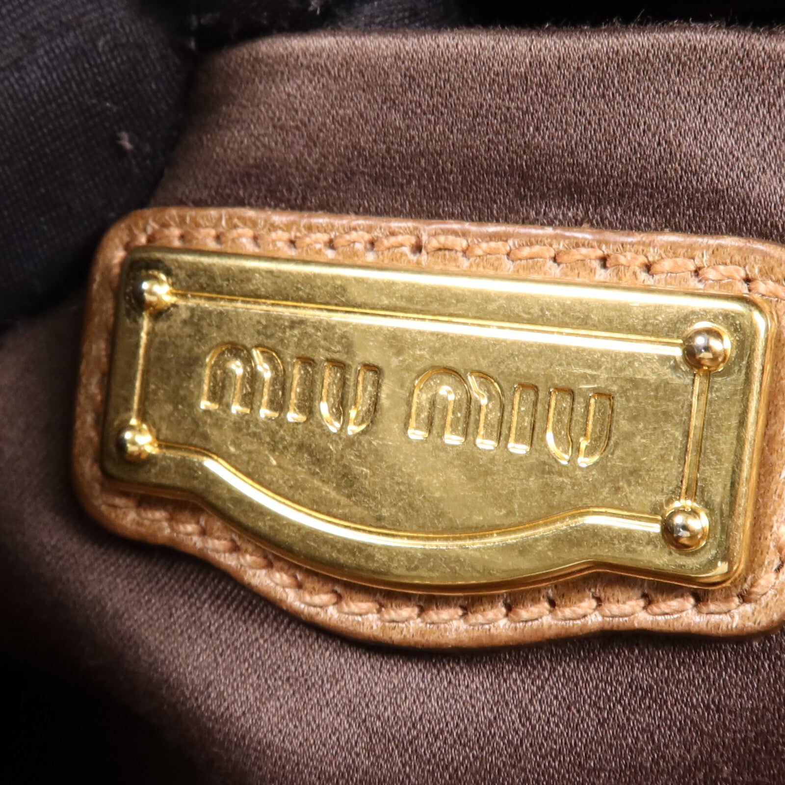 Miu Miu GHW 2 Way Shoulder Bag - Brown, Calfskin Leather