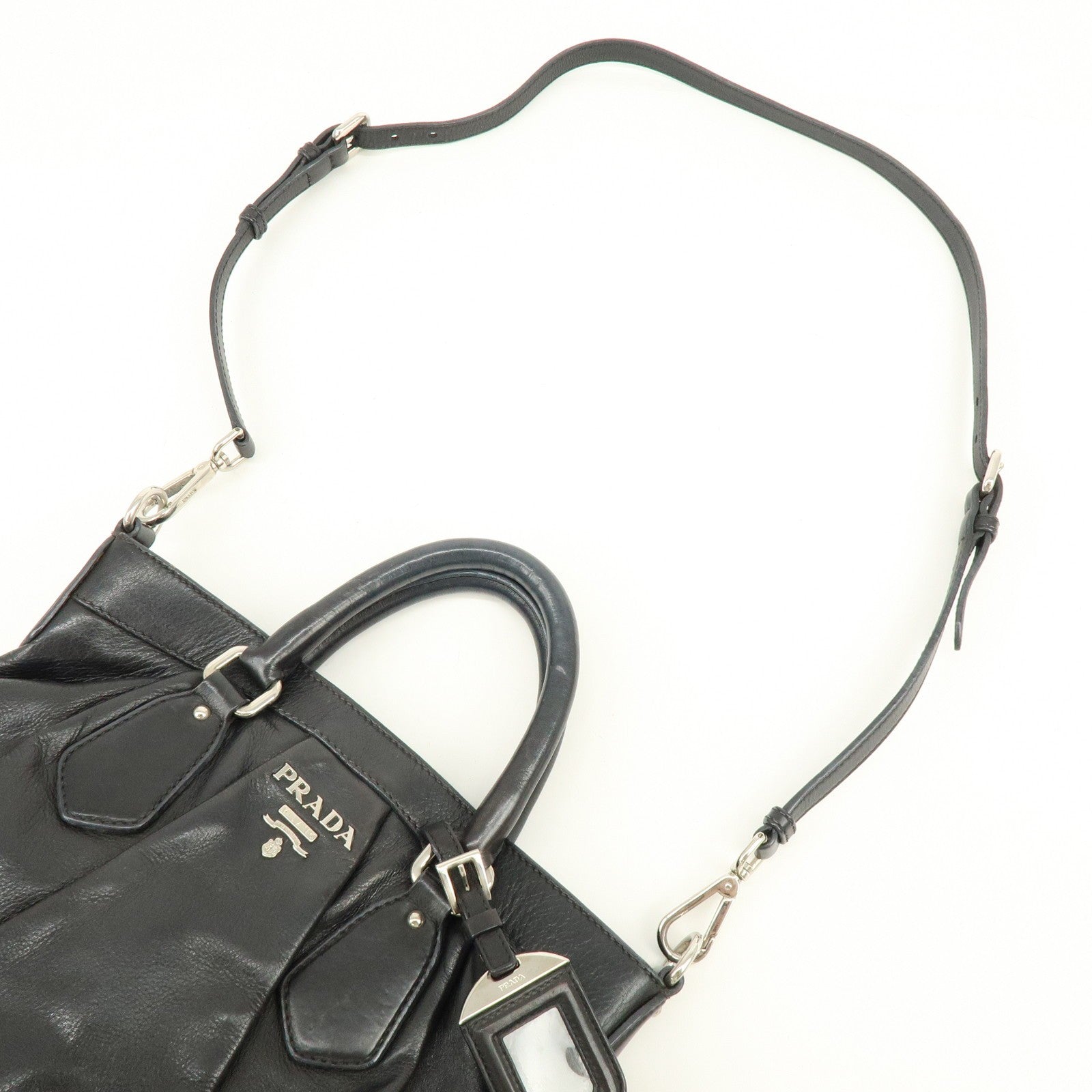 Prada 2Way Bag Hand Bag - Black, Leather