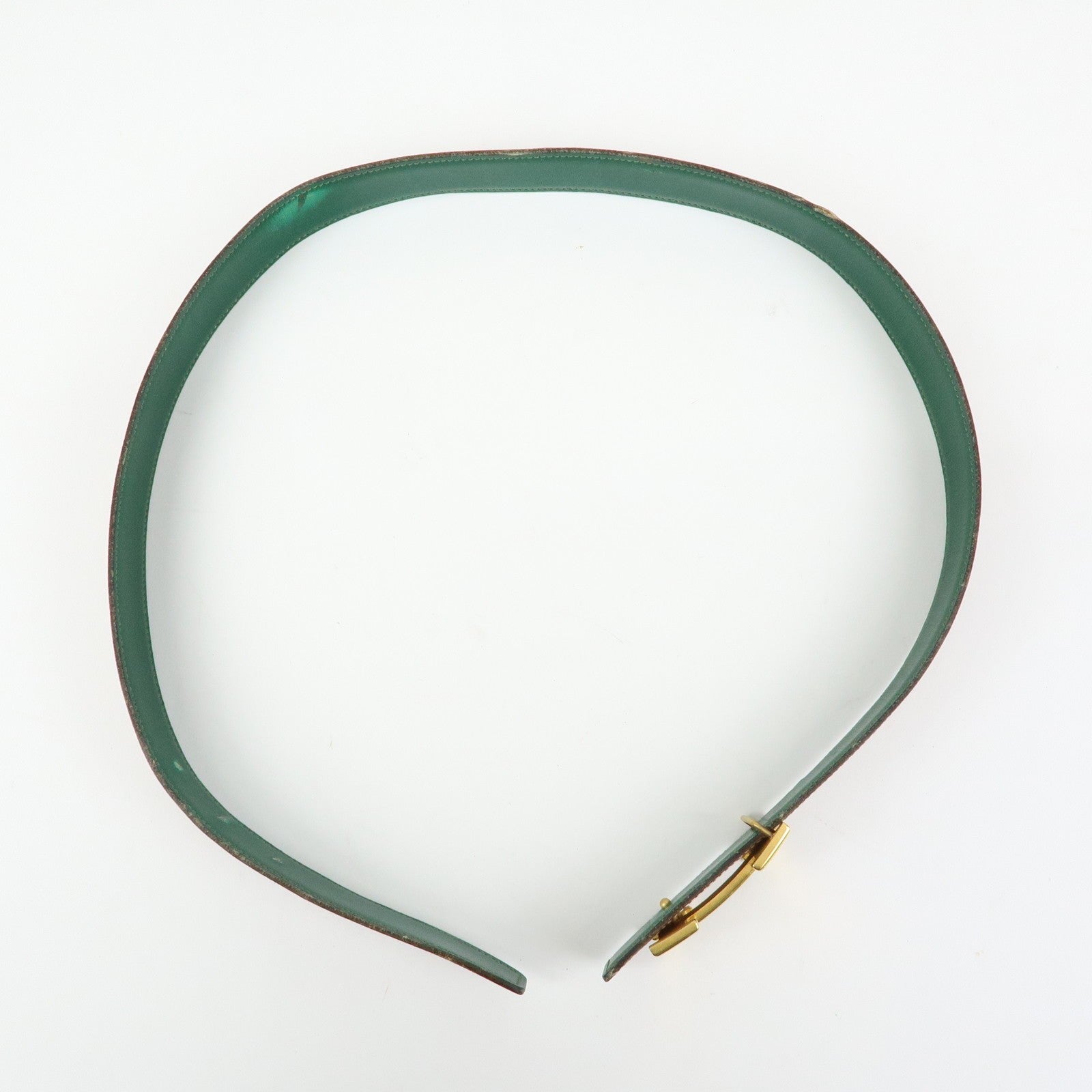 Hermès H Buckle Reversible Constance Belt - Gold Green, Veau Epsom Leather