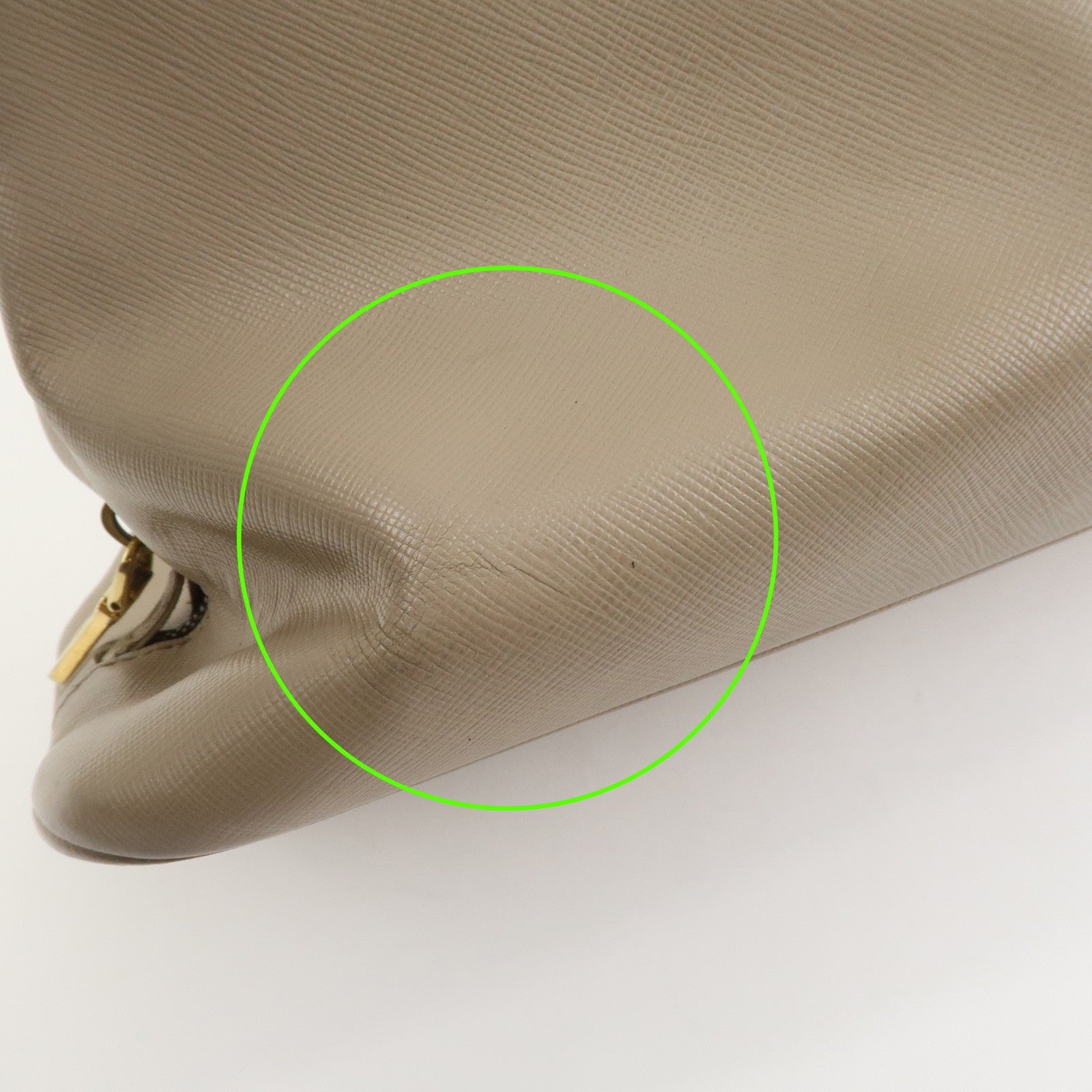 Prada Hand Bag - Greige, Saffiano Leather