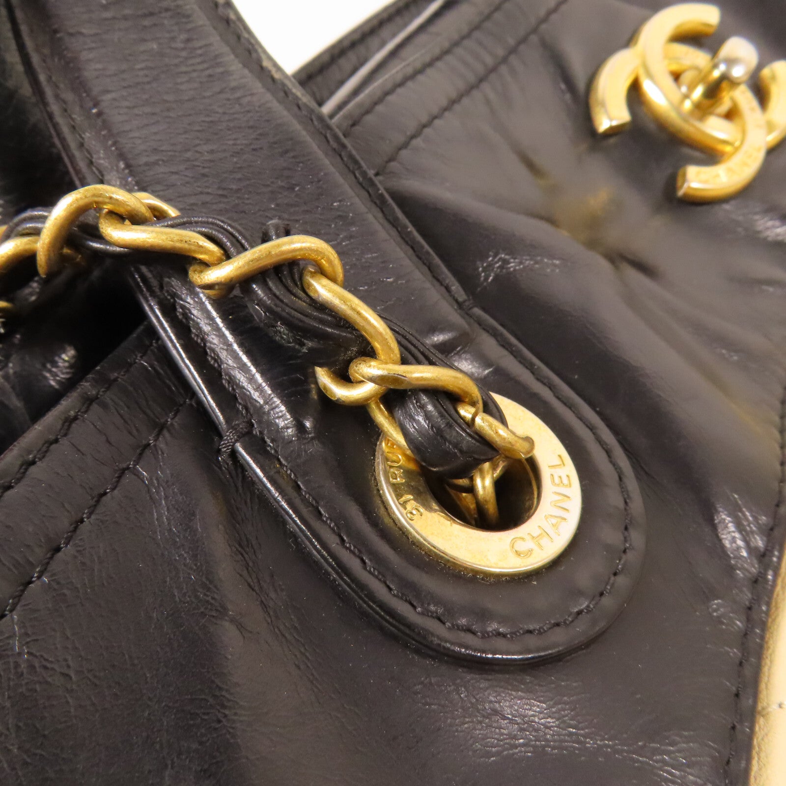 CHANEL CC GHW 2 Way Shoulder Bag - Beige, Leather