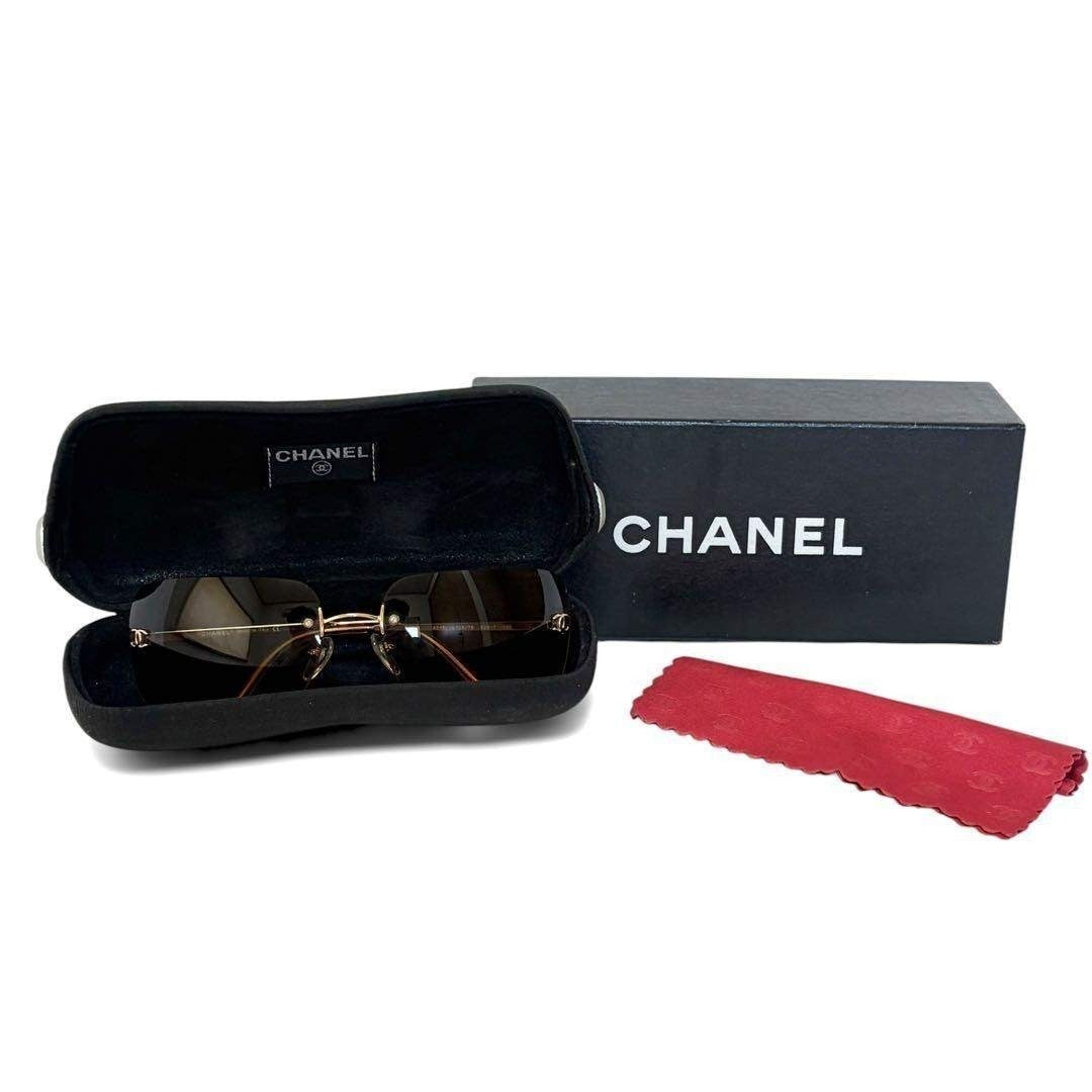 Chanel Rimless Sunglasses - Green, Orange, Gold, N/A