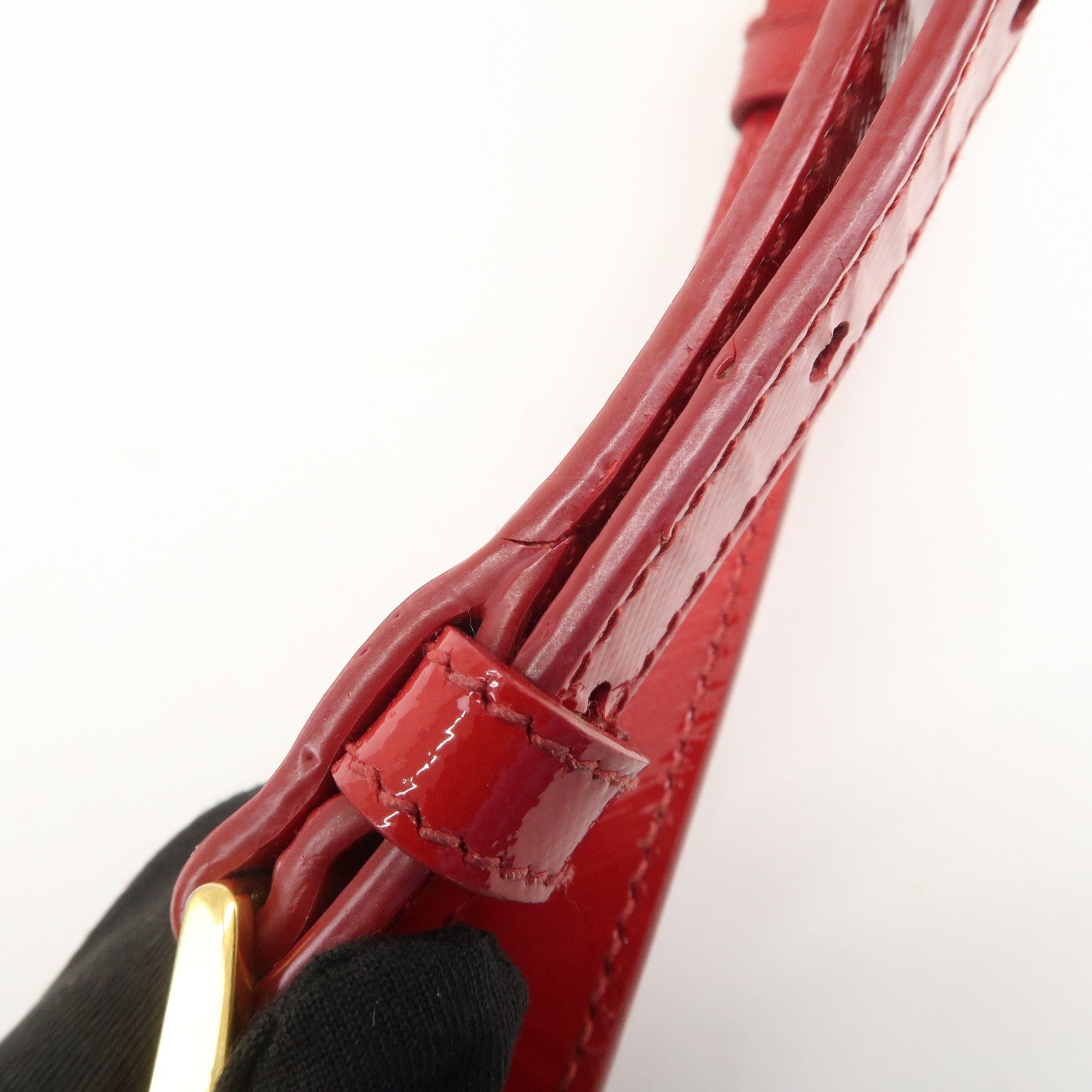 Prada BN2567 Hand Bag - Red, Patent Leather