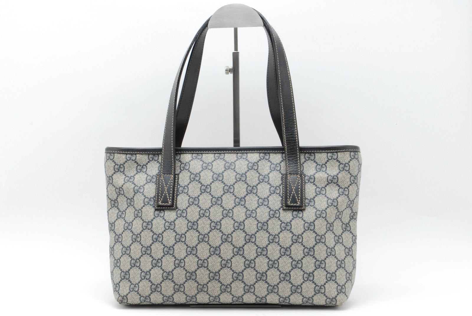 Gucci GG Tote Shoulder Hand Bag - Navy, PVC Leather