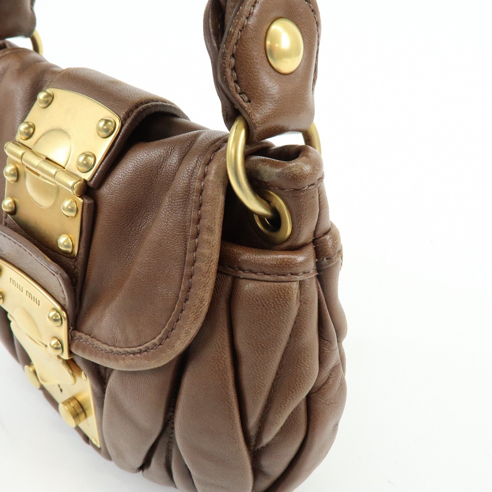 Miu Miu 5BH188 Handbag - Brown, Leather