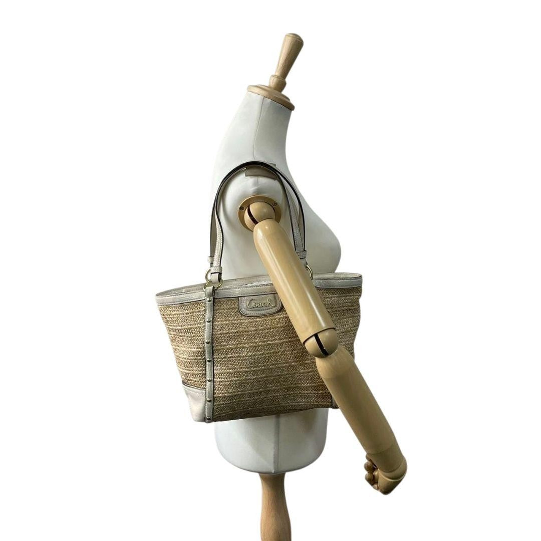 Coach Tote Bag - Beige, Straw