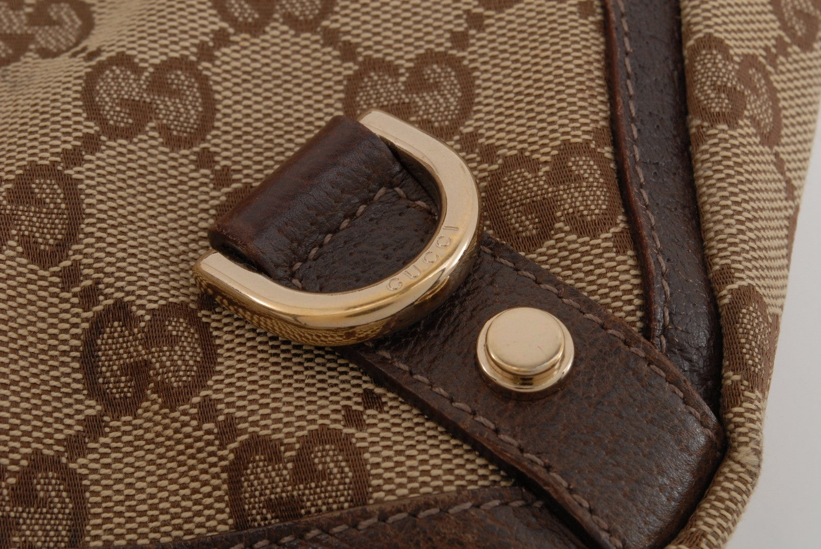 Gucci GG Canvas Tote Bag - Beige Brown, Canvas Leather
