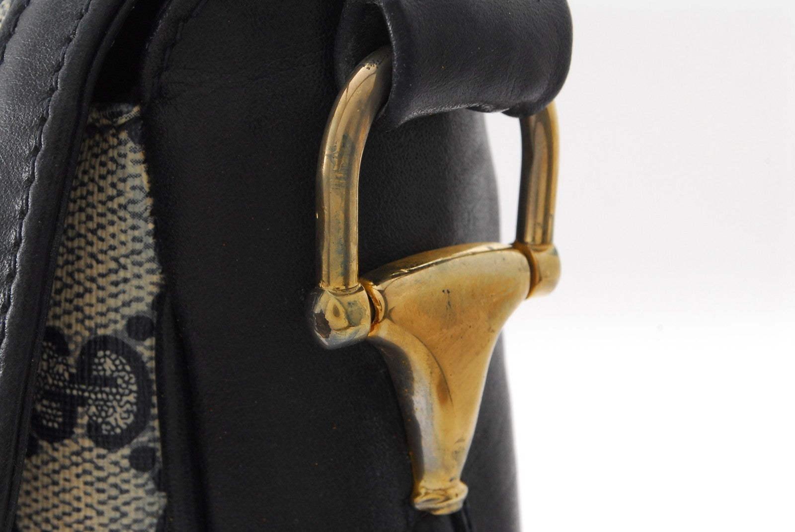 Gucci GG Supreme Horsebit Shoulder Bag - Navy, PVC Leather