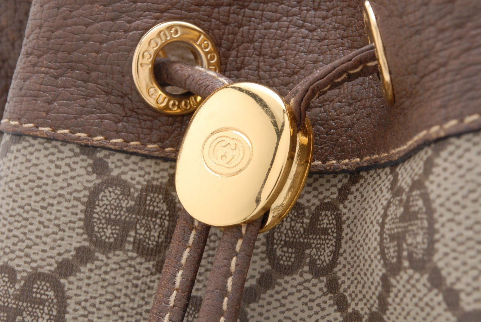 Gucci GG Supreme Drawstring Bag Shoulder Bag - Brown, PVC Leather