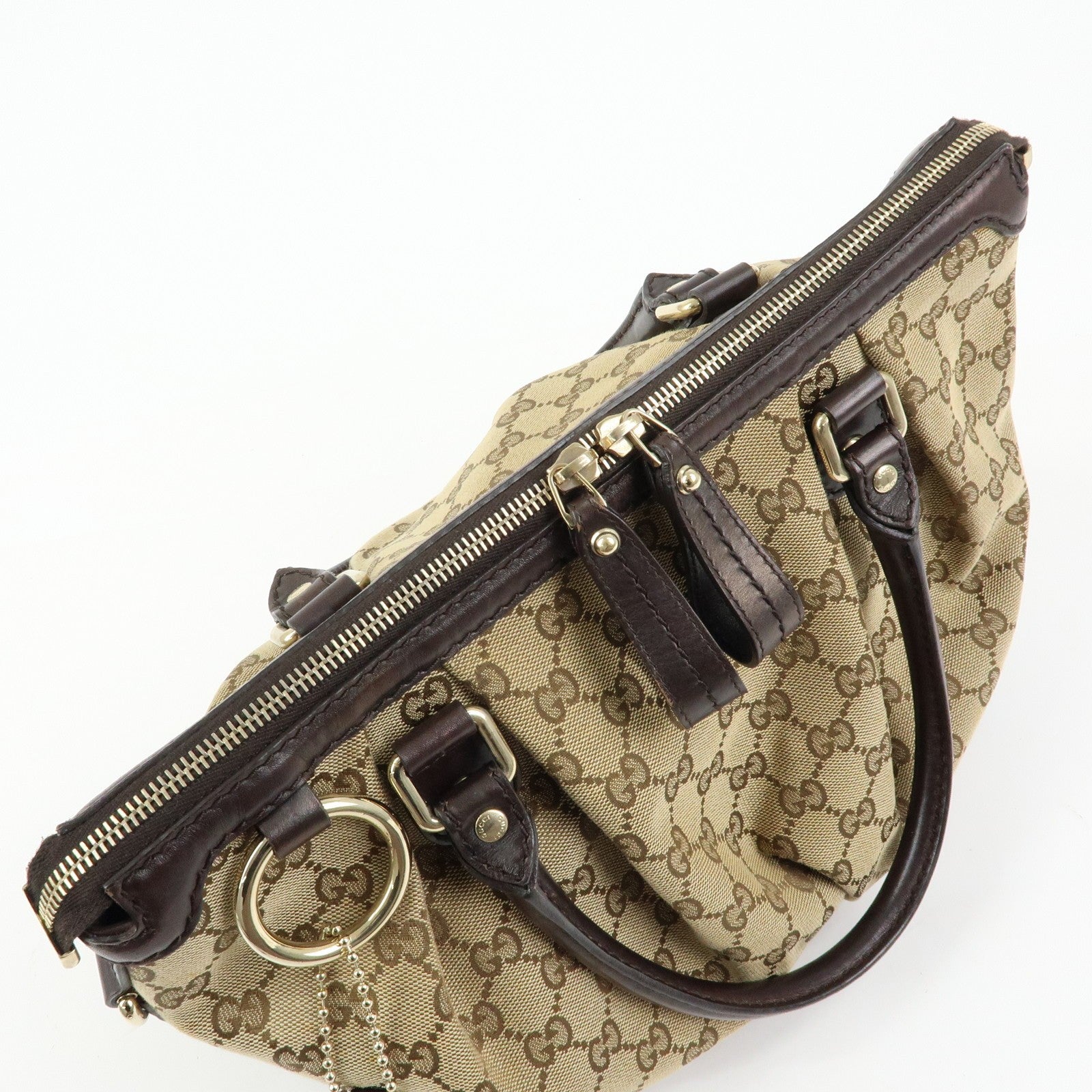 Gucci 247902 2Way Bag - Brown, Canvas and Leather