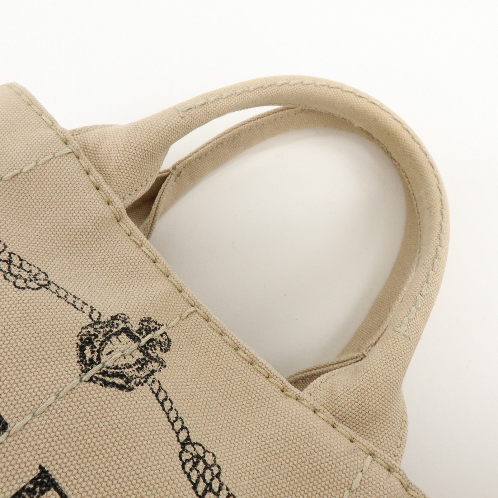 Prada Canapa Hand Bag - Beige, Canvas