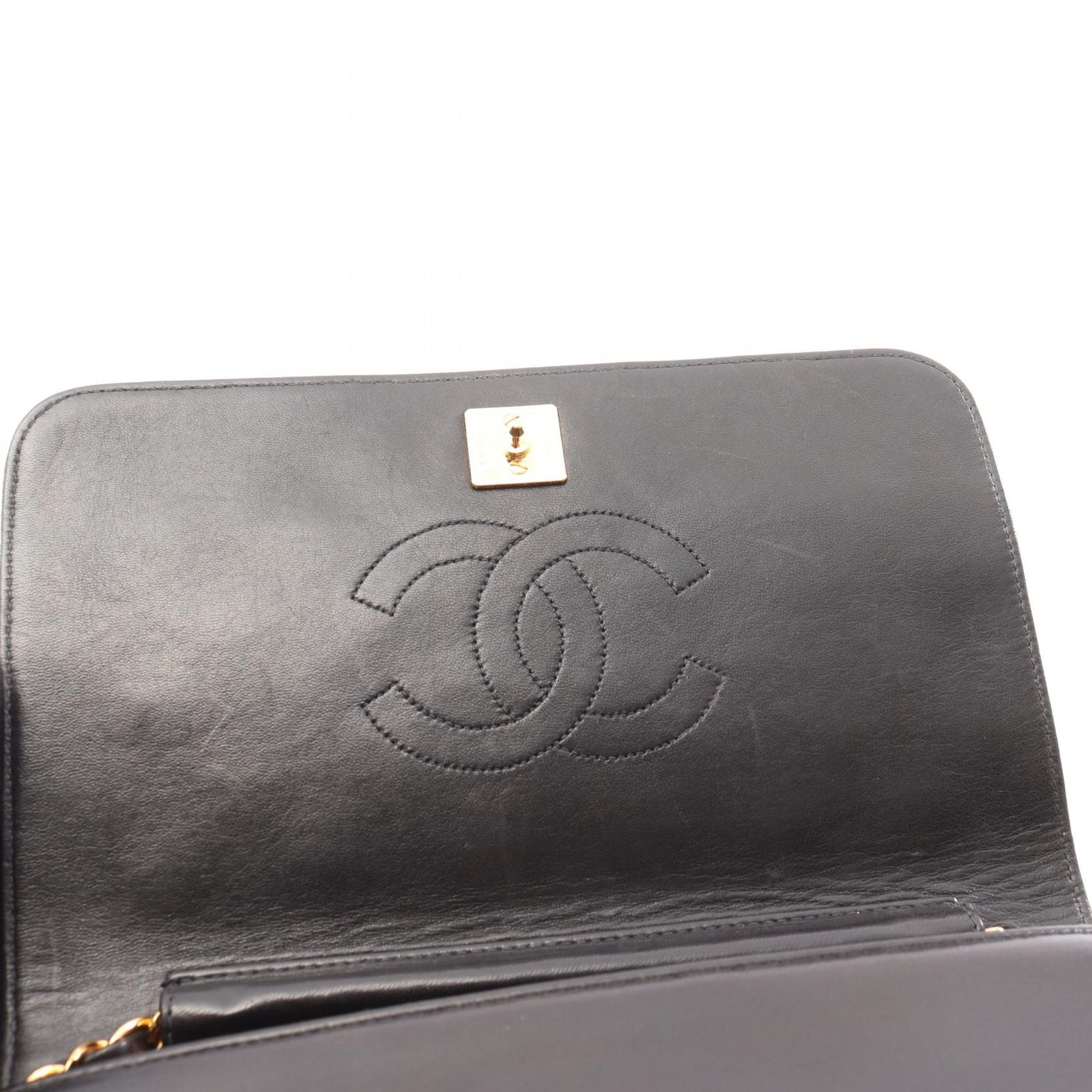 Chanel Matelasse Single Flap Chain Shoulder Bag - Black, Lambskin Leather