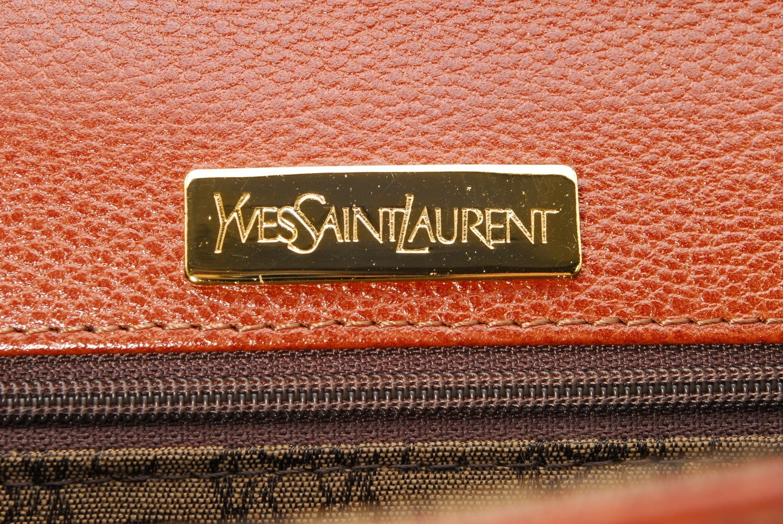 Saint Laurent Yves Clutch - Brown, Leather