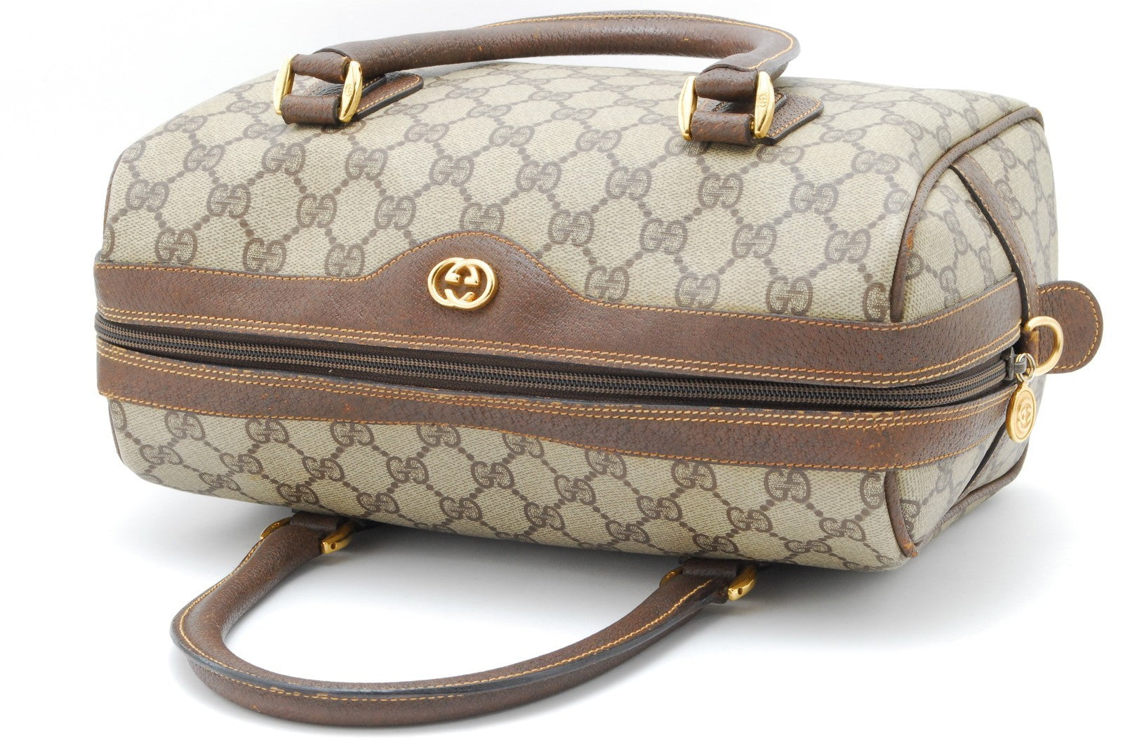 Gucci GG Supreme Mini Boston Bag - Brown, PVC Leather
