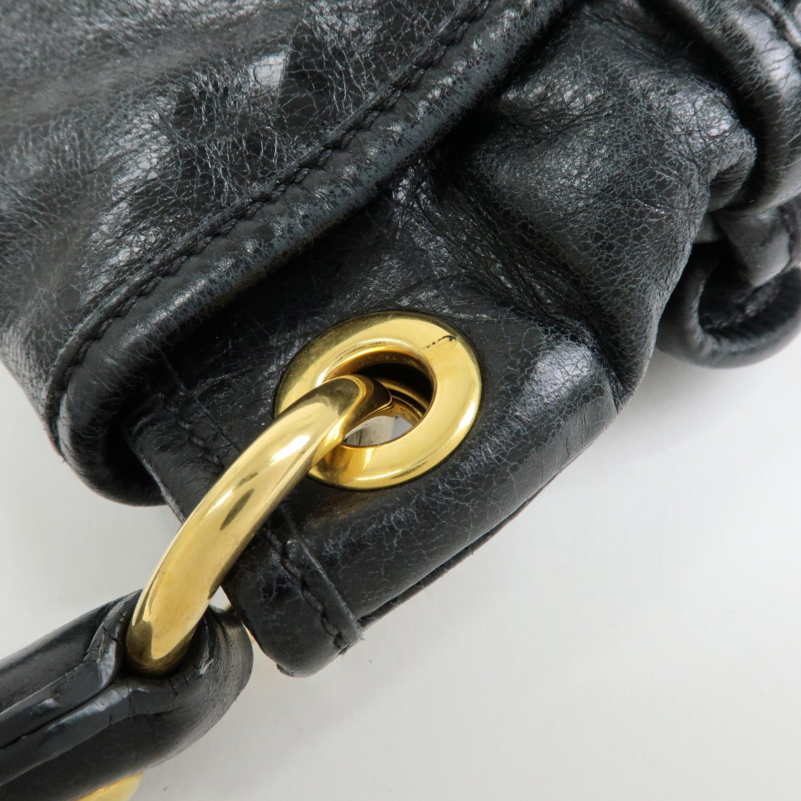 Miu Miu Matelasse Hand Bag - Black, Leather