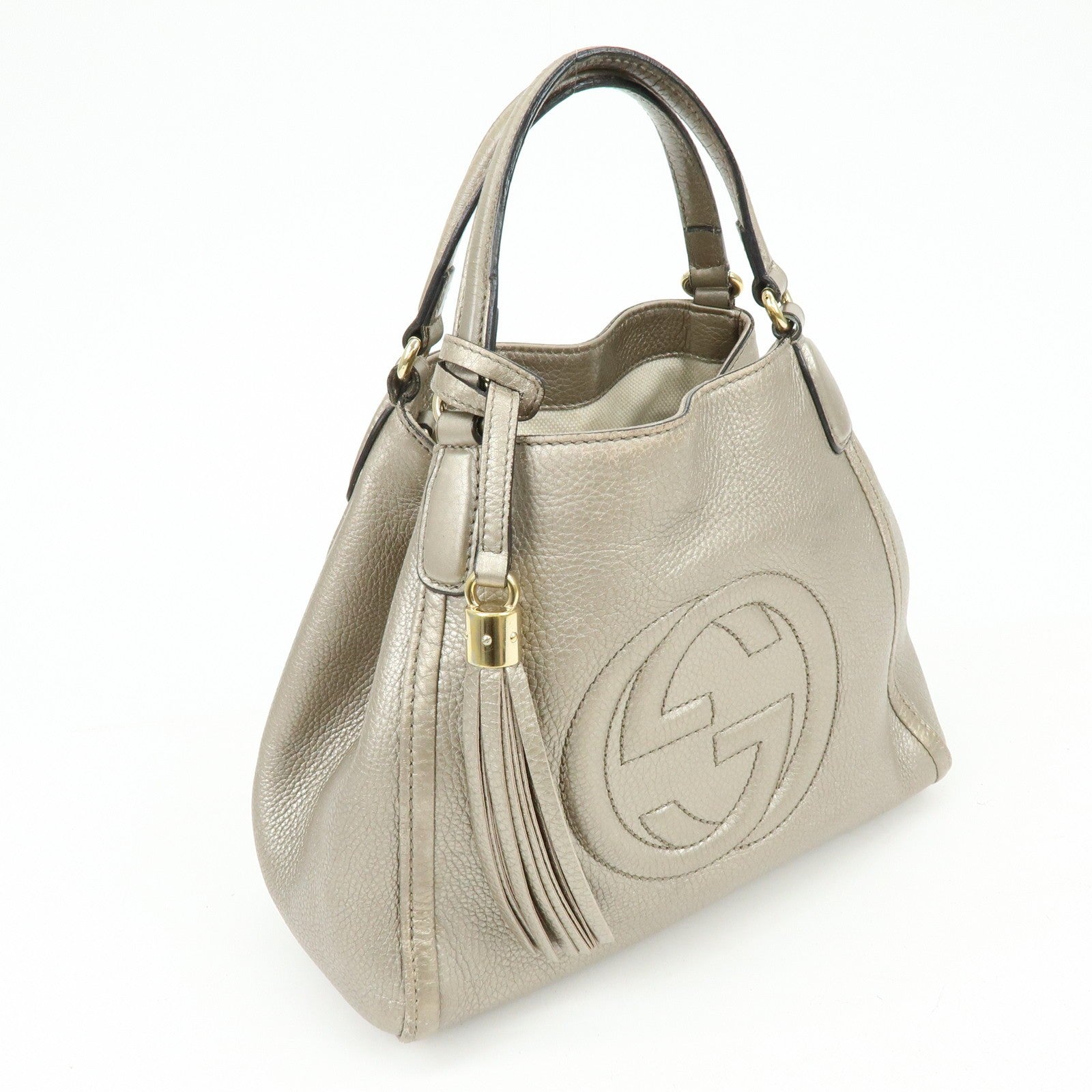 Gucci Soho Interlocking G 2Way Bag - Champaign Gold, Leather