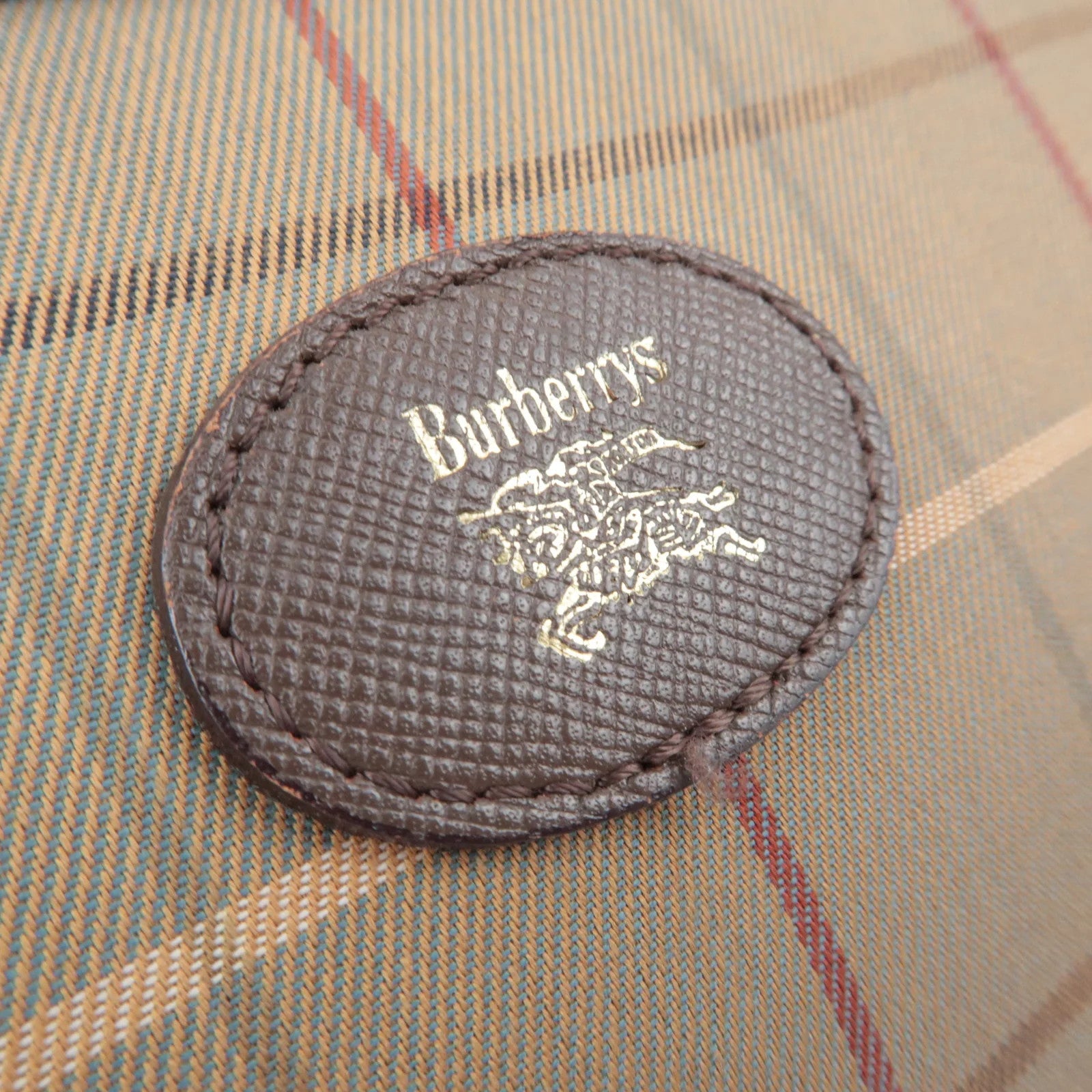 Burberry BURBERRY burberrys Plaid Canvas Leather Clutch Bag - Khaki, Brown, Canvas, Leather