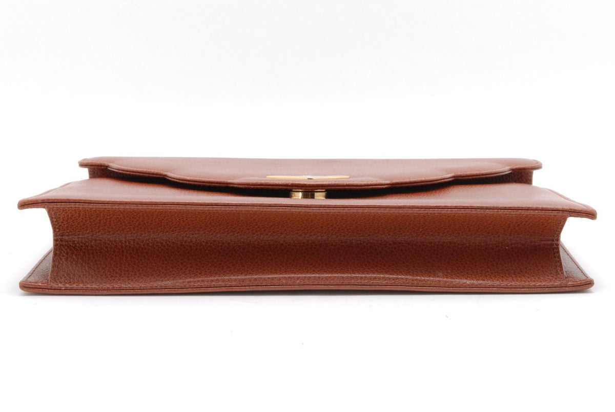 Saint Laurent Yves Saint Laurent Envelope Clutch Bag - Brown, Leather