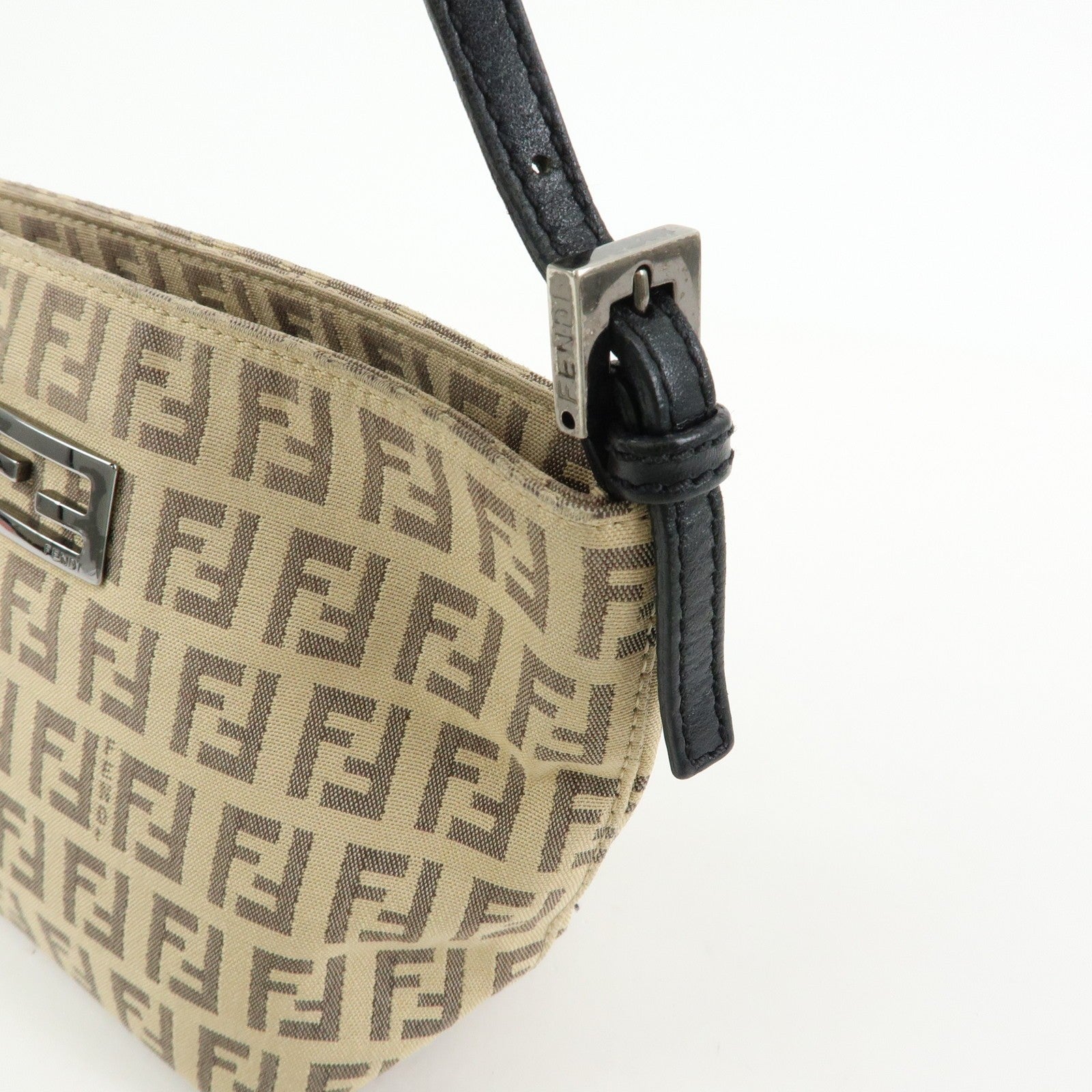 Fendi Hand Bag - Beige Black, Canvas Leather