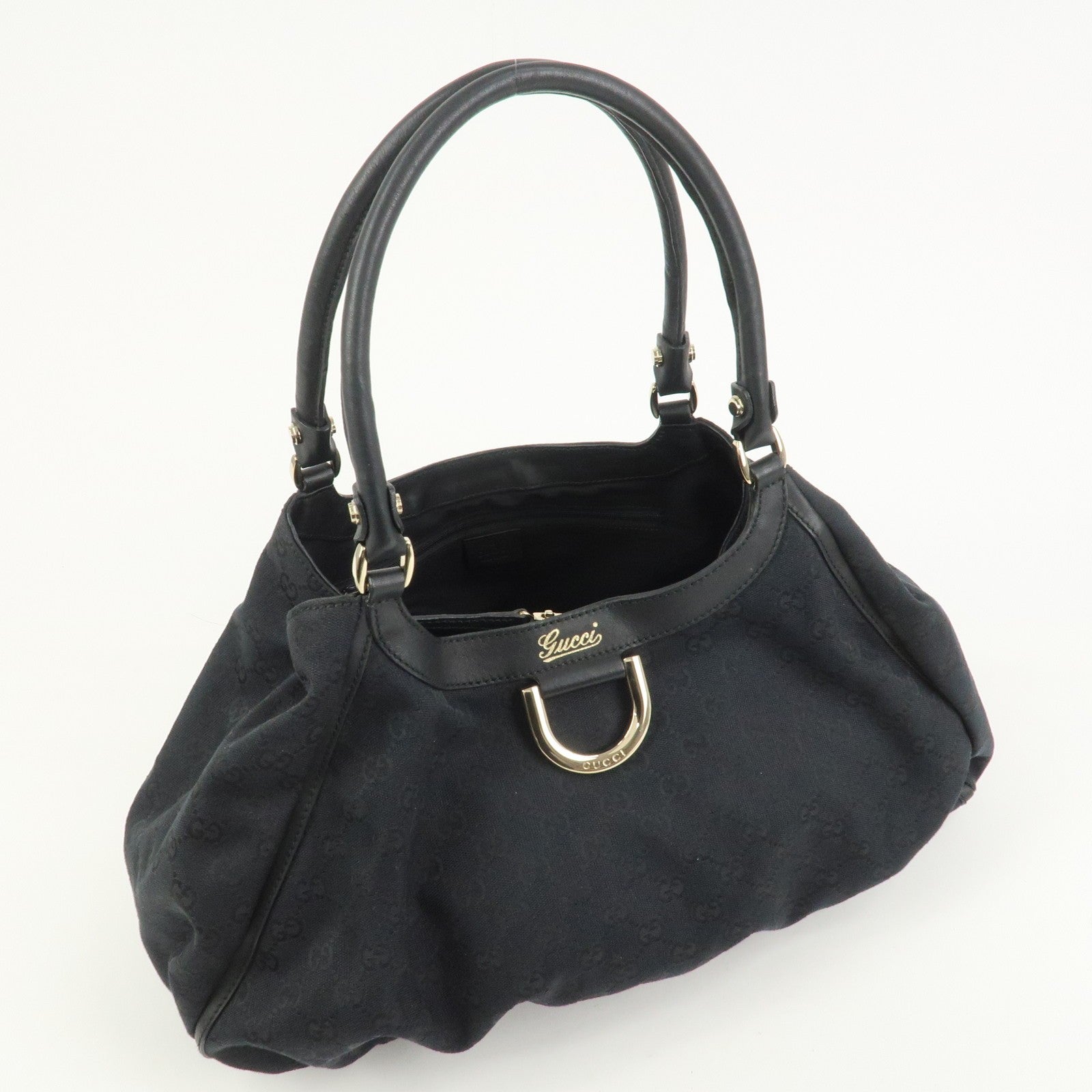 Gucci Abbey Shoulder Bag - Black, GG Canvas, Leather