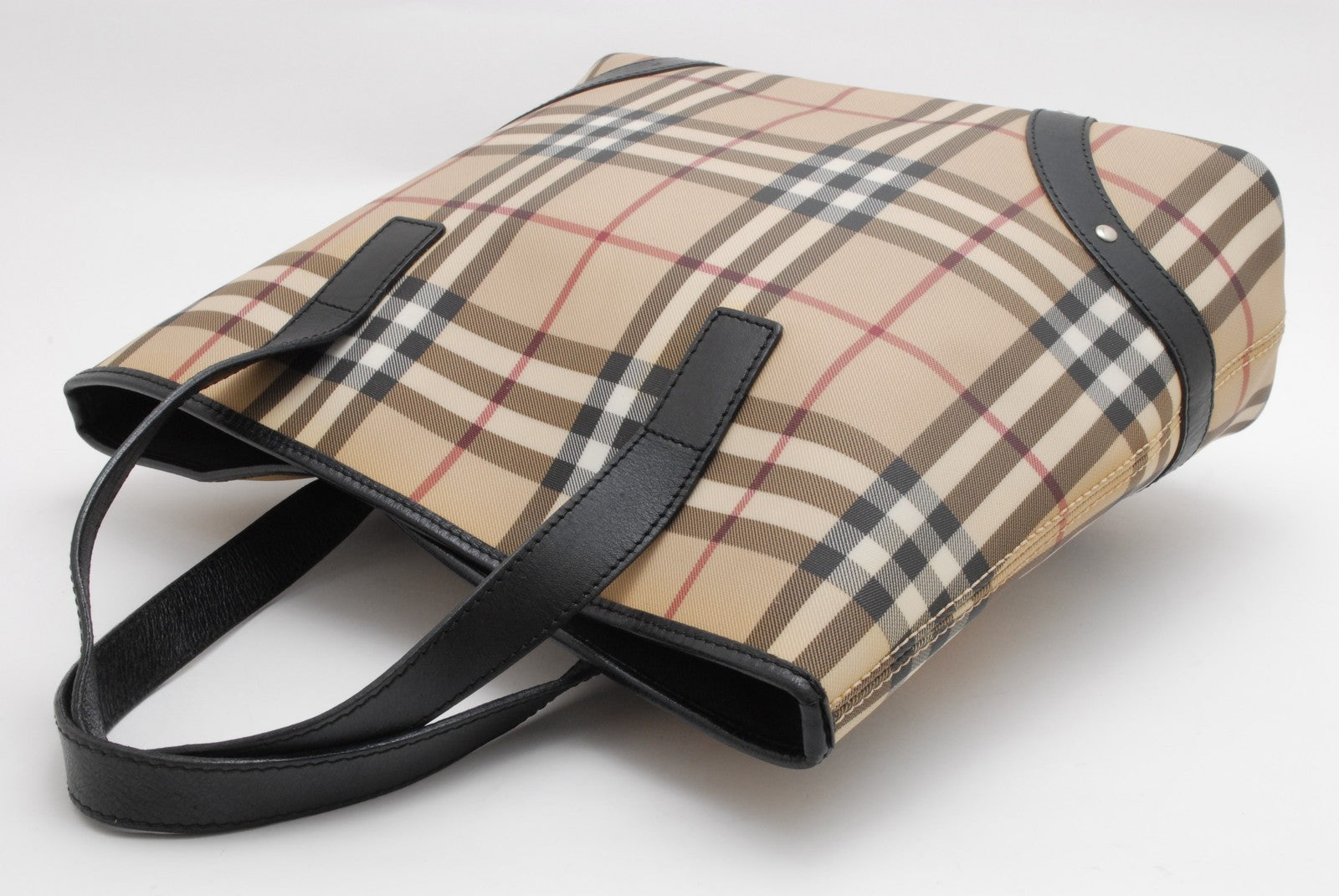 Burberry Nova Tote Bag - Beige, Canvas and Leather