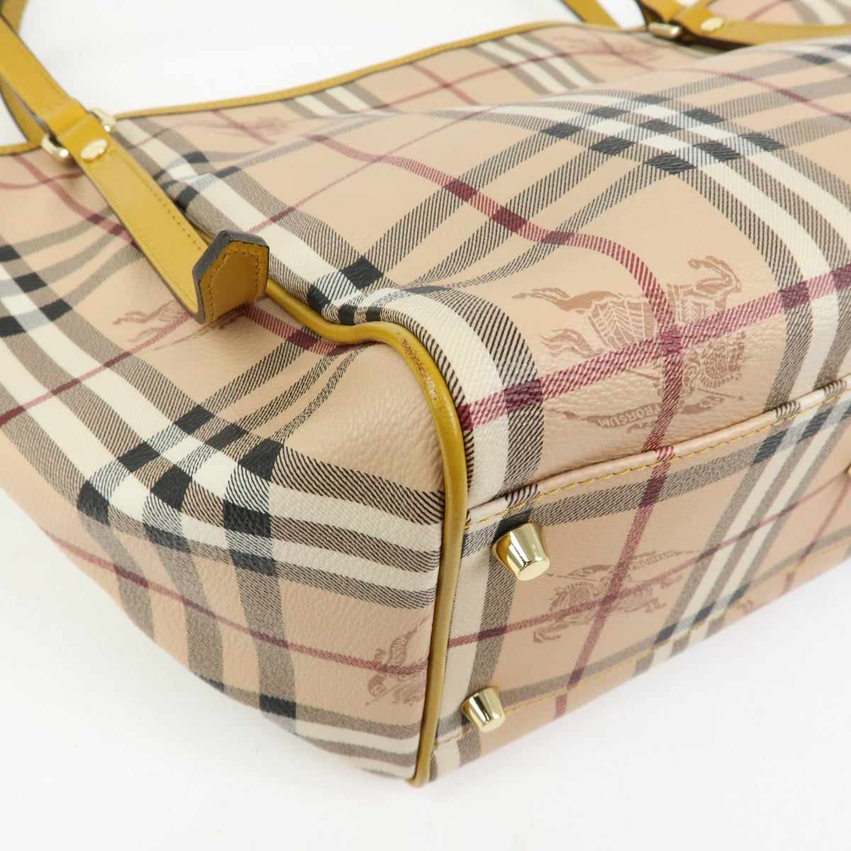 Burberry Tote Bag - Beige, Mustard Yellow, PVC, Leather- מגיע עם הארנק