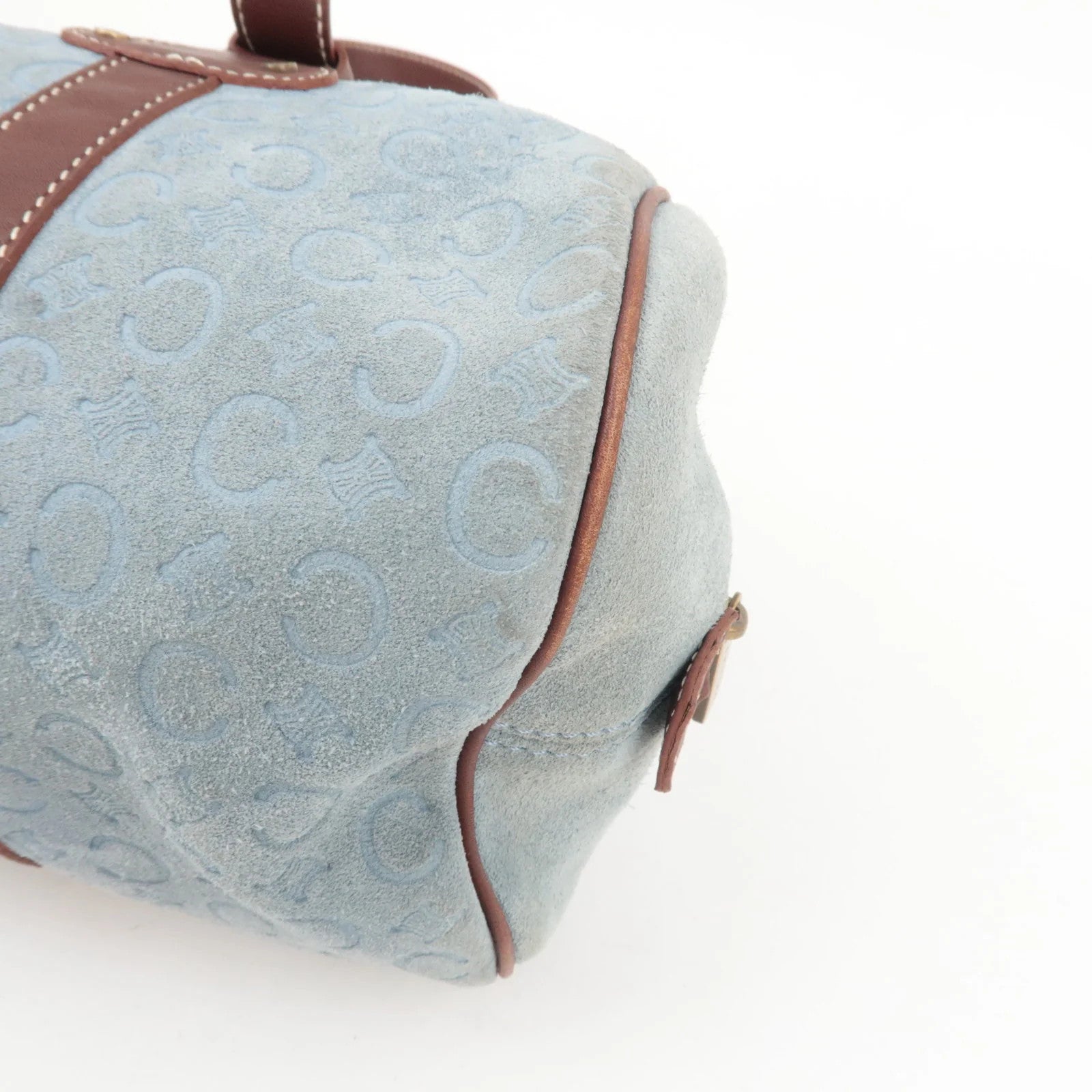 Celine C Macadam Shoulder Bag - Blue Brown, Suede Leather
