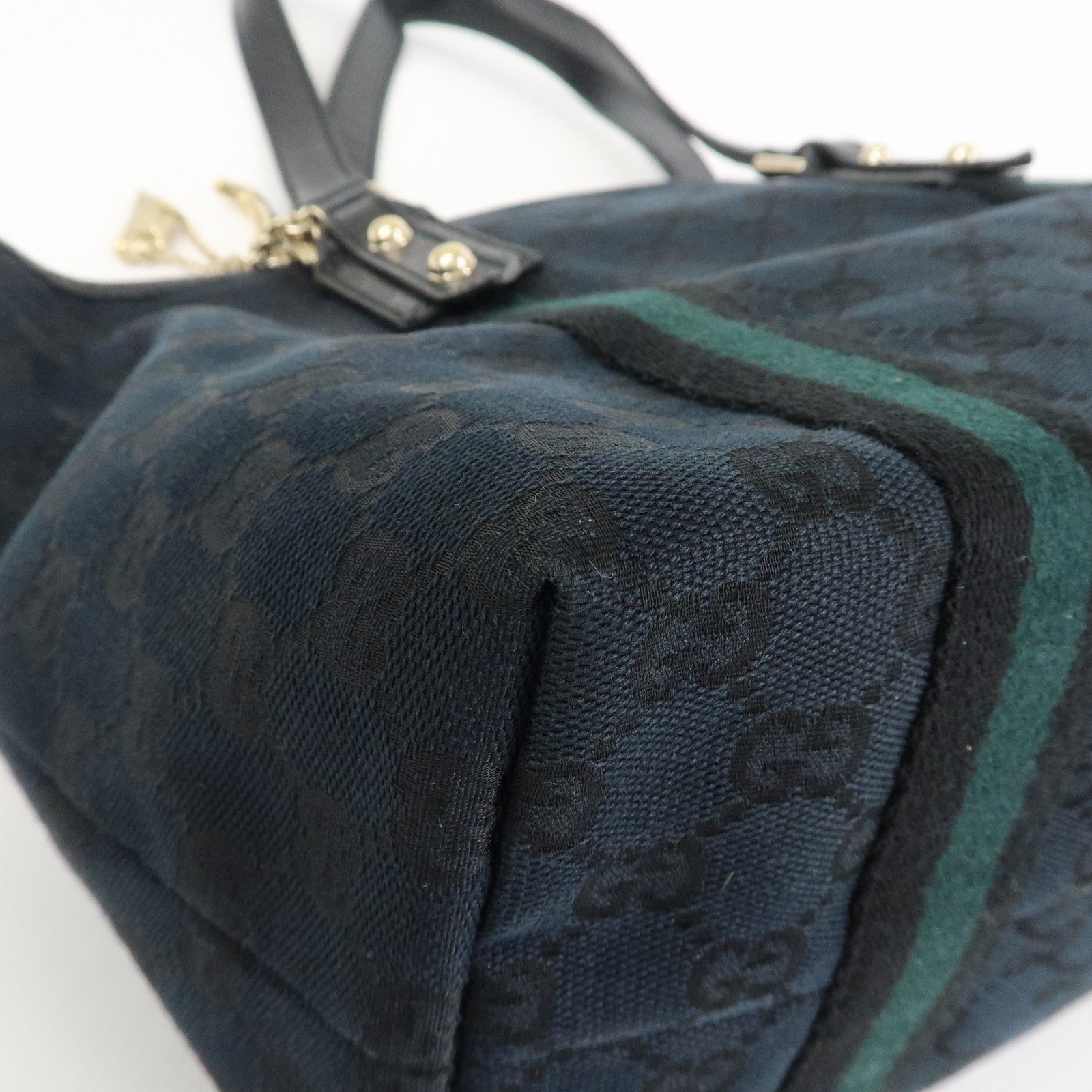 Gucci Tote Shoulder Bag - Black, Canvas Leather