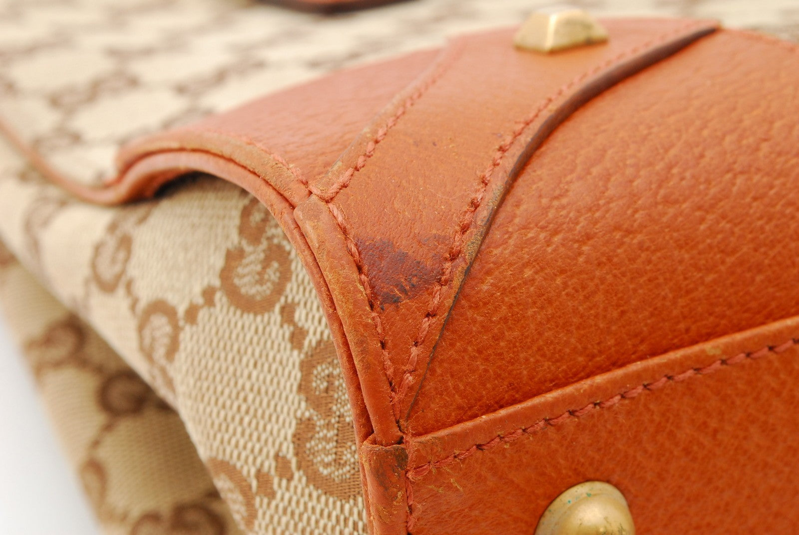 Gucci Vintage GG Tote Bag - Orange Brown, Canvas Leather