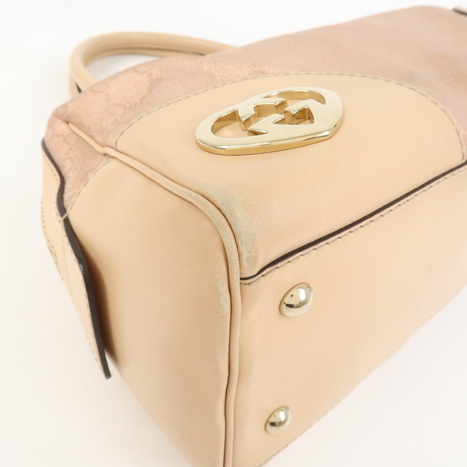 Gucci Lovely Heart GG Monogram Mini Boston Bag - Pink Beige, Canvas