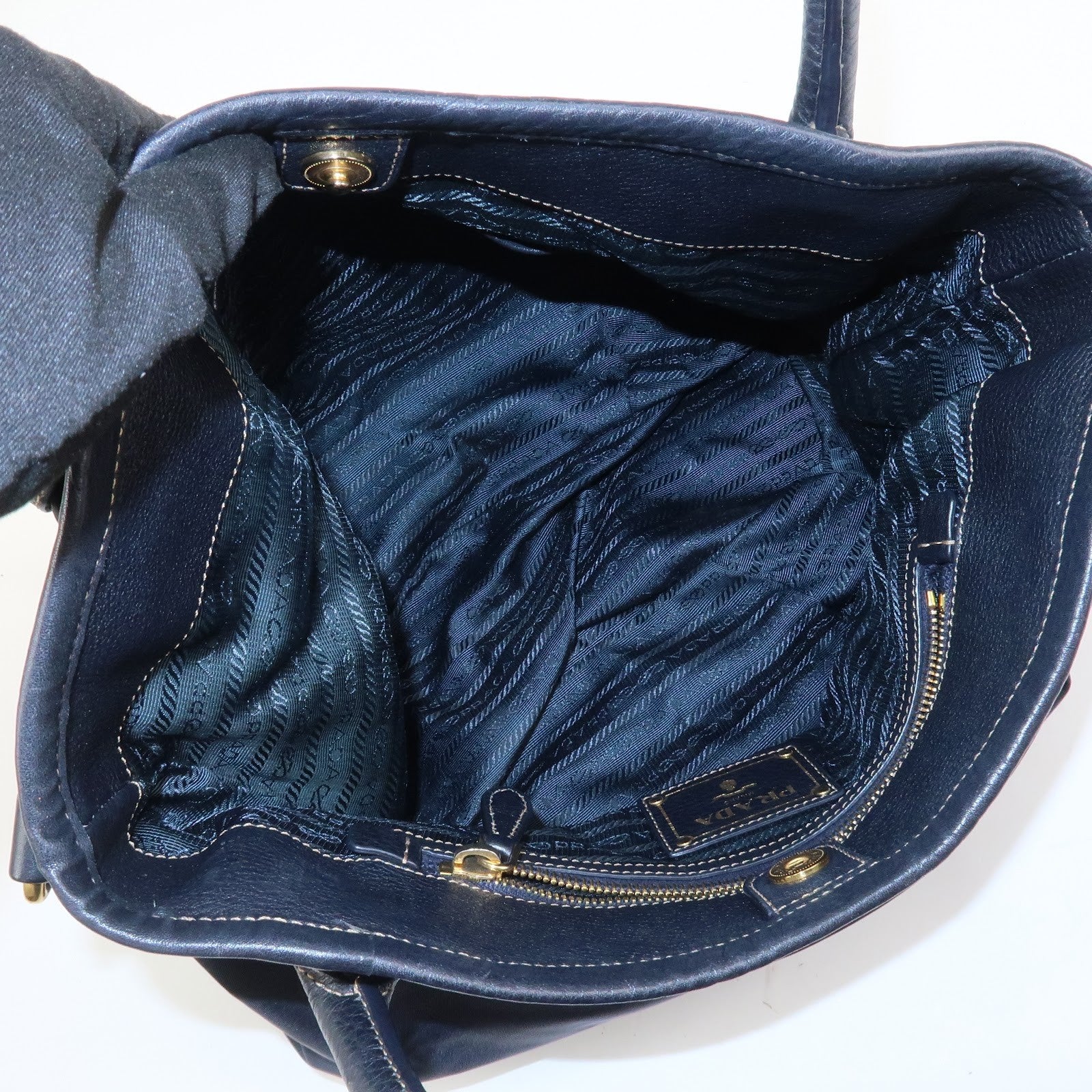 Prada 2Way Bag - Navy, Nylon and Leather