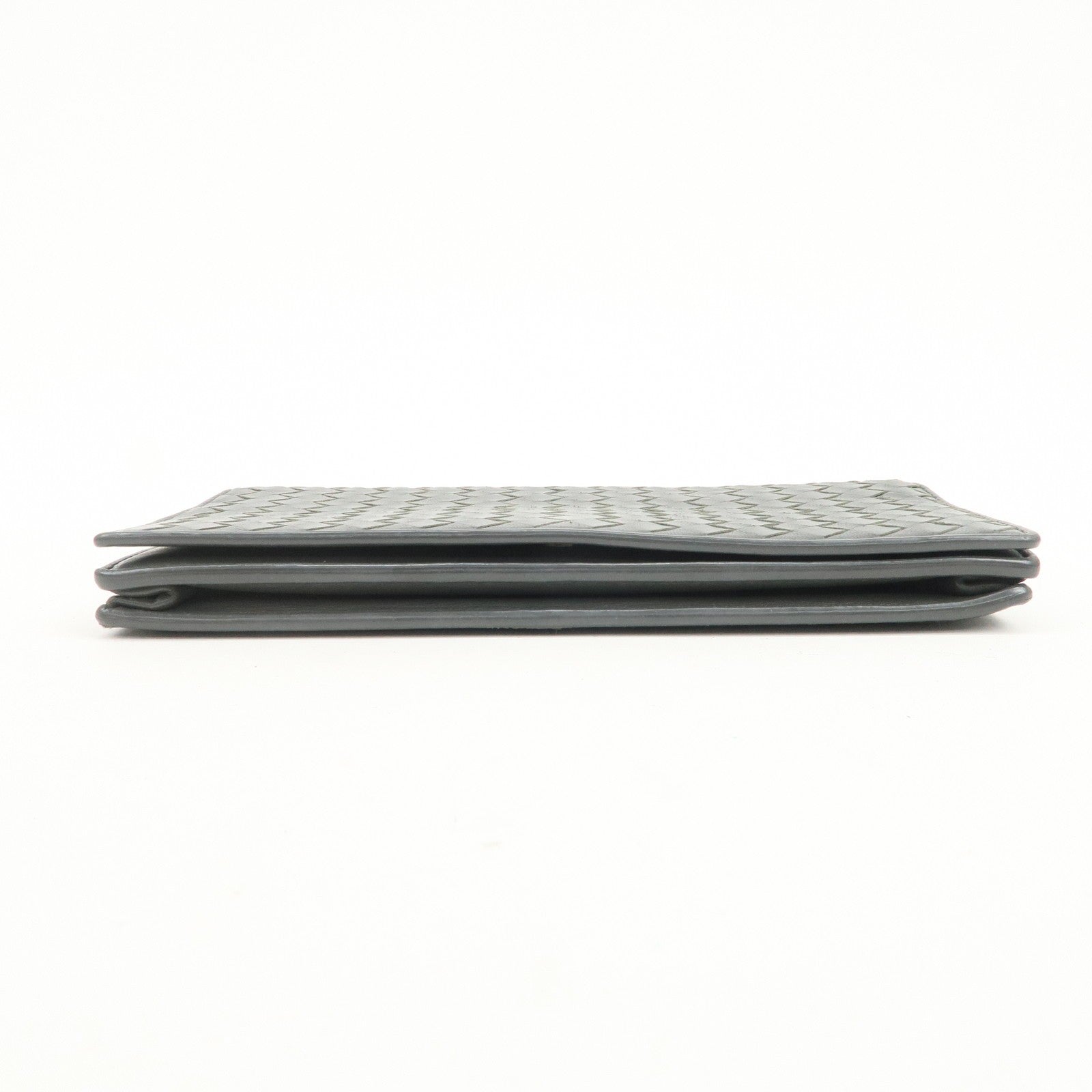 Bottega Veneta Intrecciato Leather Chain Long Wallet - Gray, Leather