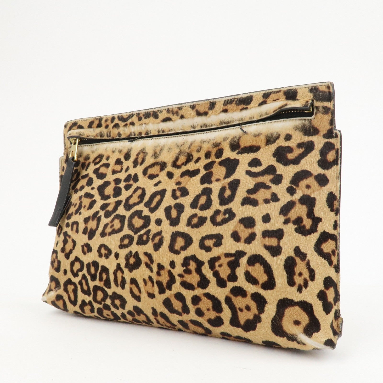 Loewe Anagram Logo Clutch Bag - Leopard, Unborn Calf Leather